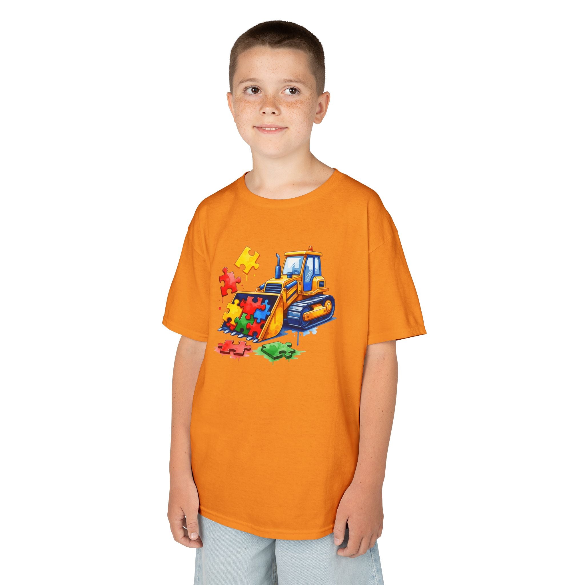 Kids Bulldozer Puzzle Tee — Construction Truck Shirt for Toddlers