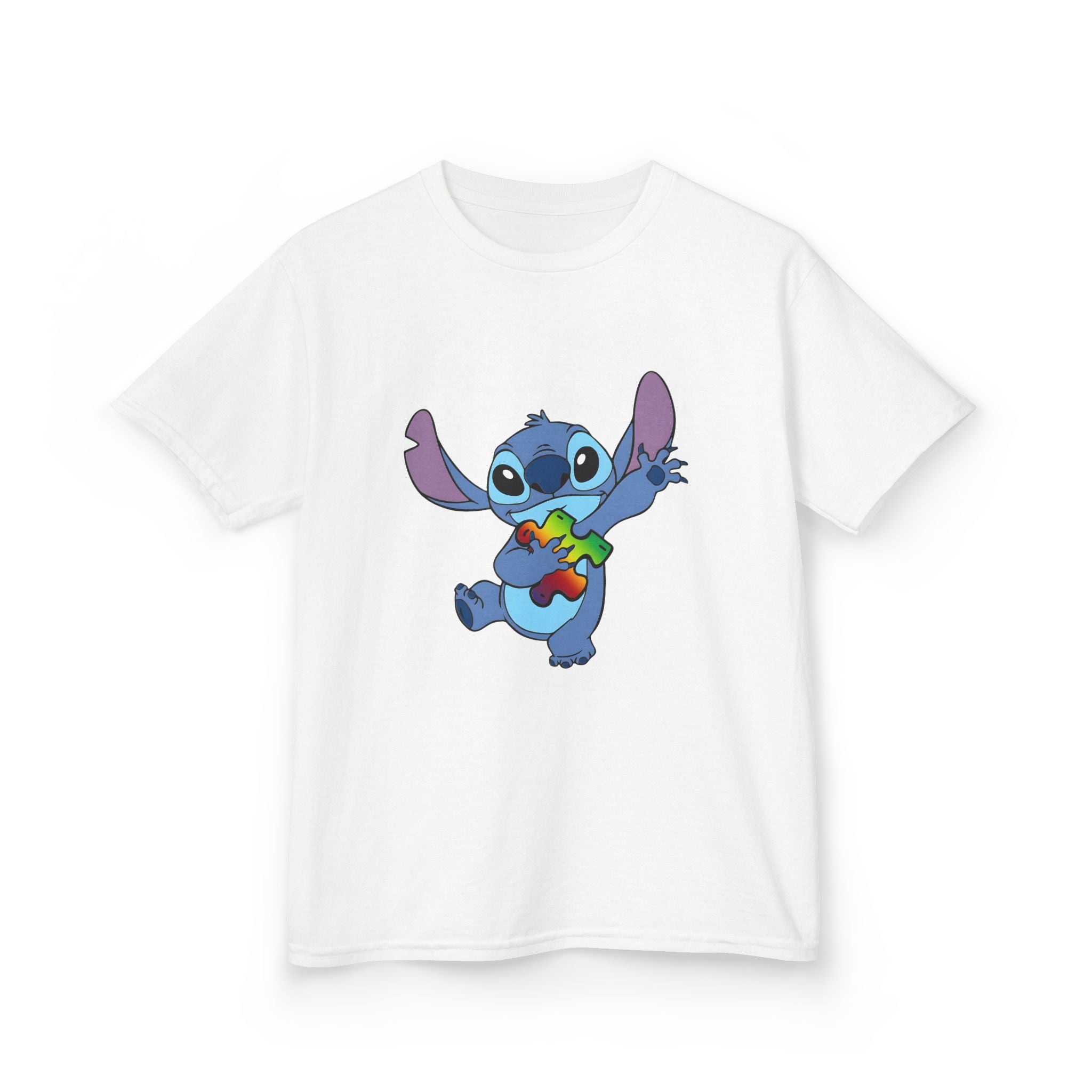 Kids Tee — Cute Stitch Holding Heart Graphic