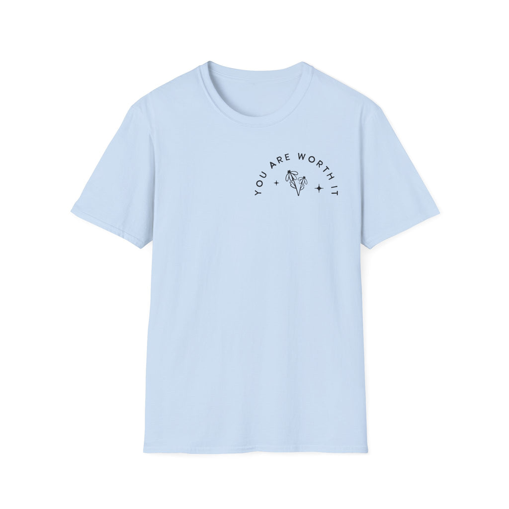 You Are Worth It T-Shirt — Floral Jar Self-Love Tee