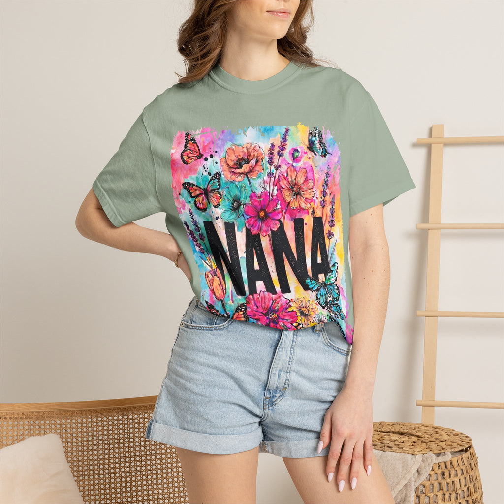 Nana Floral Butterfly T-Shirt — Colorful Grandma Gift for Mother’s Day