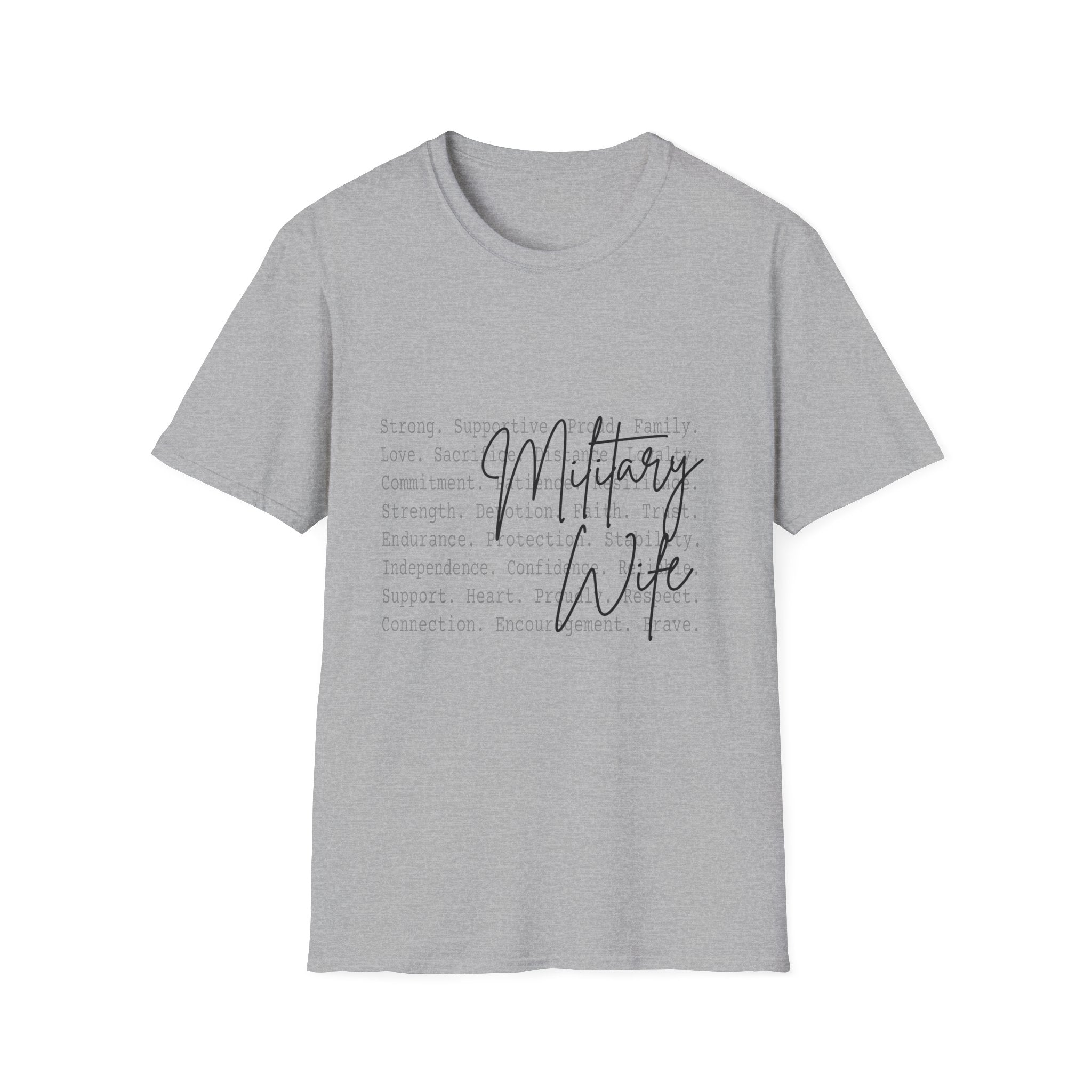 Military Wife T-Shirt — Script Graphic Tee for Military Spouses