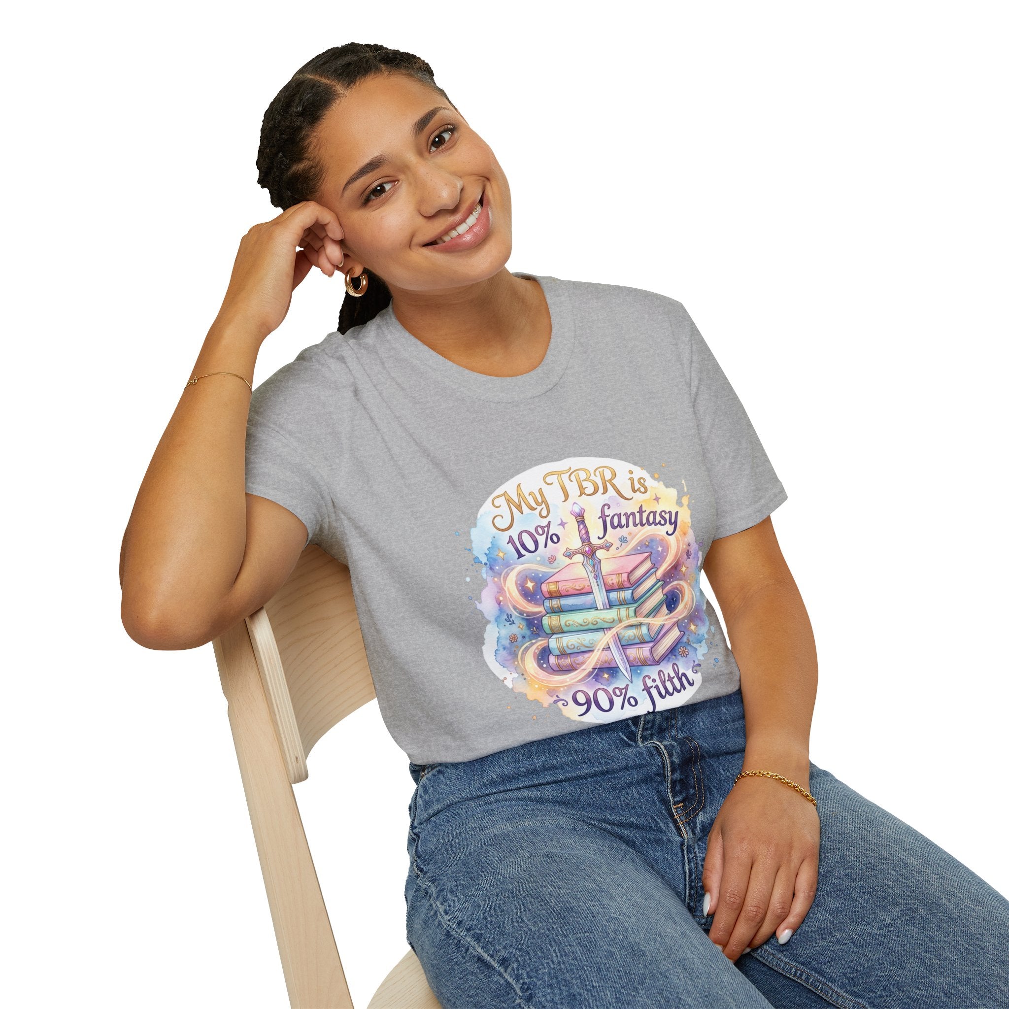 Reading T-Shirt — “My TBR is 10% Fantasy 90% Filth” Booklover Graphic Tee