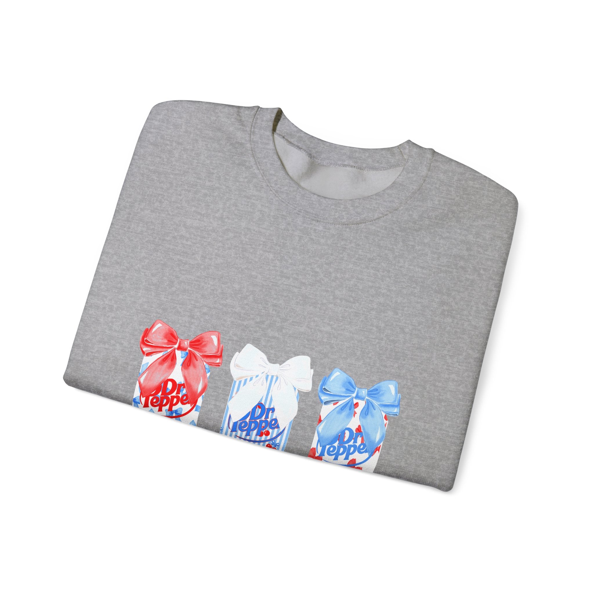 Patriotic Gift Candles Crewneck Sweatshirt – Red White Blue Ribbon Candle Trio