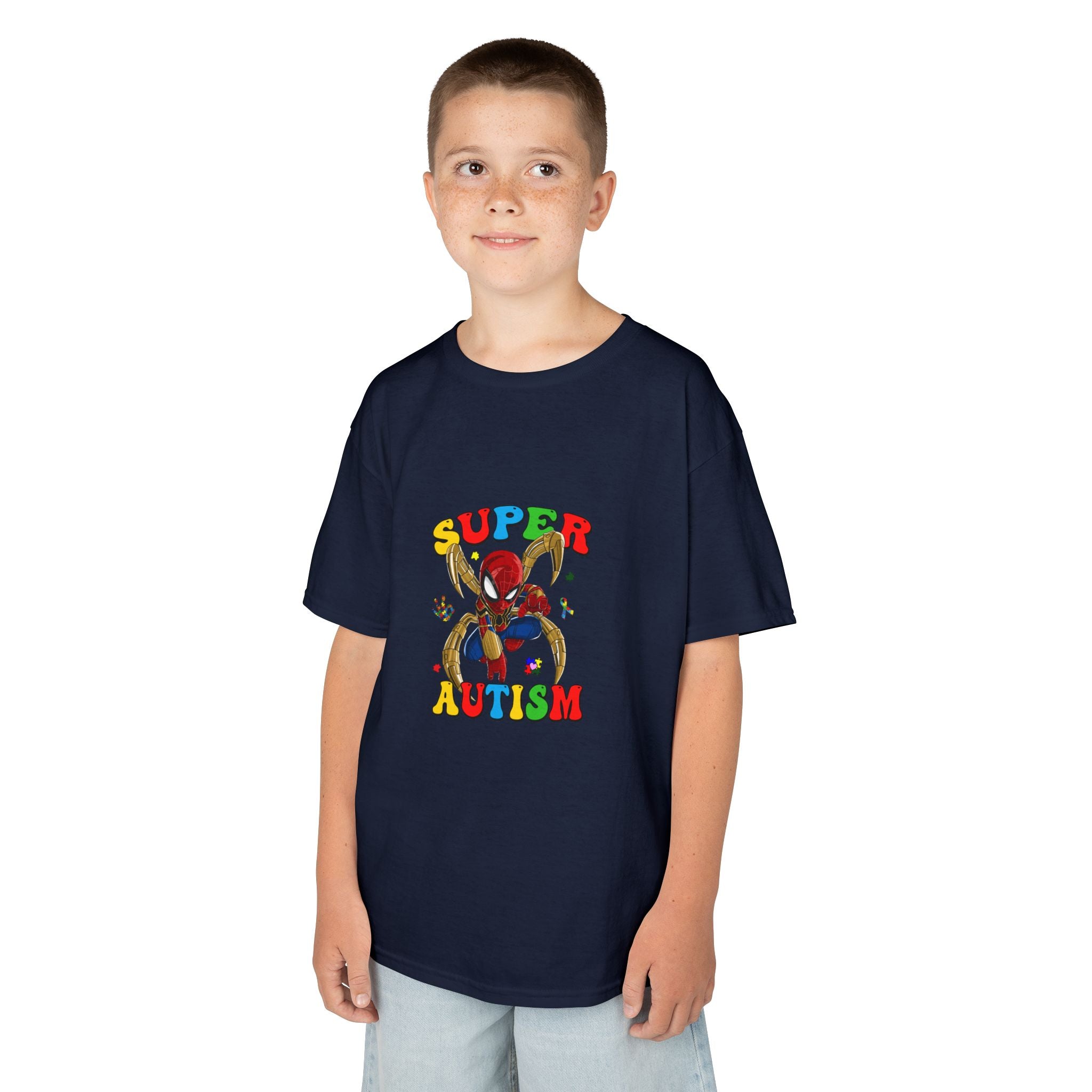 Kids T-Shirt — "Super Autism" Colorful Puzzle Bunny Tee