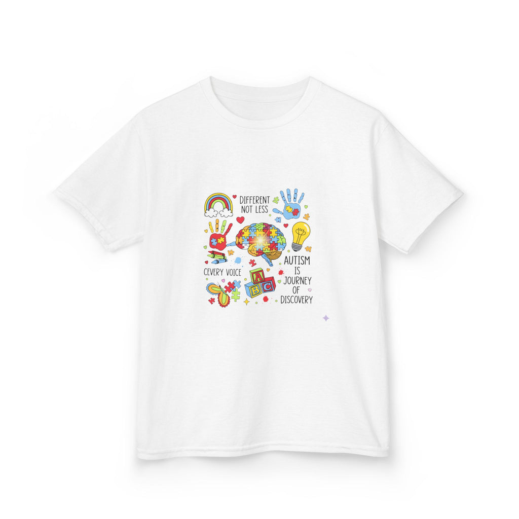 Autism Awareness Kids Tee — Colorful Puzzle Heart & Hands Design