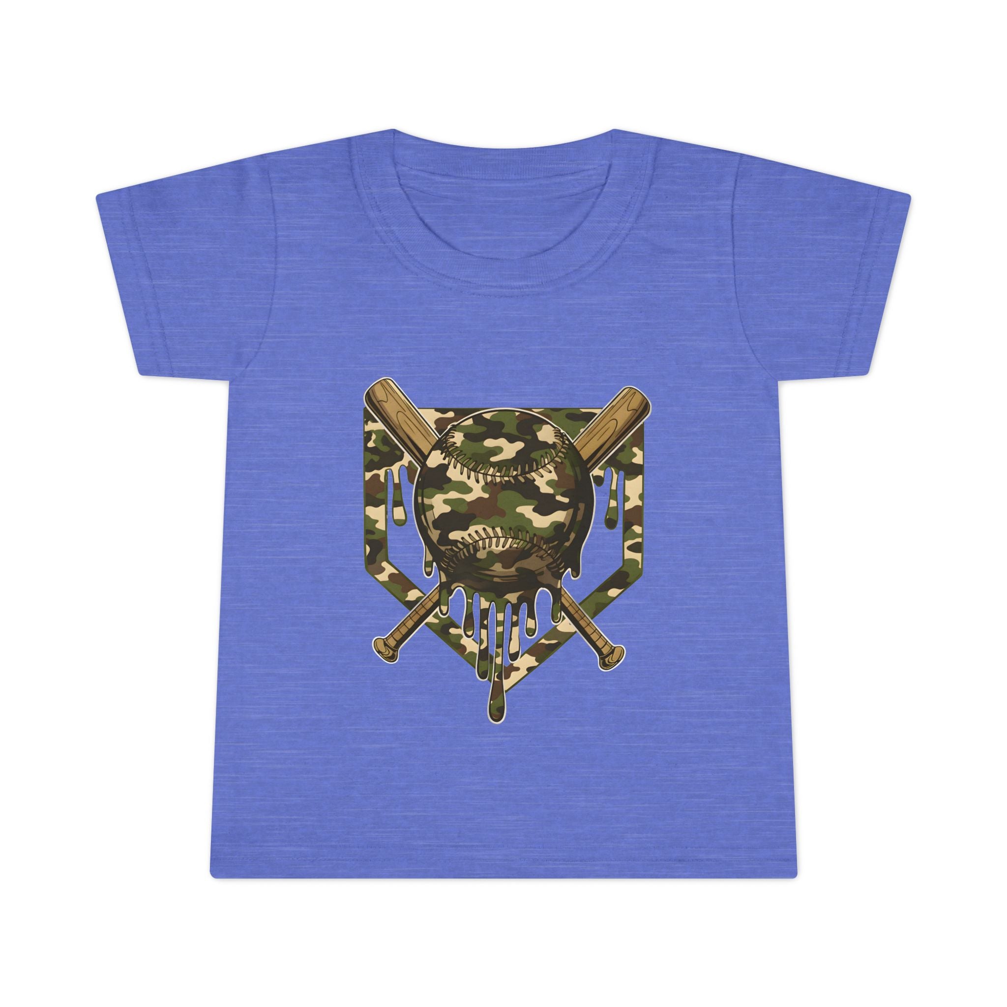 Toddler T-Shirt — Camo Skull & Crossed Bats Graphic