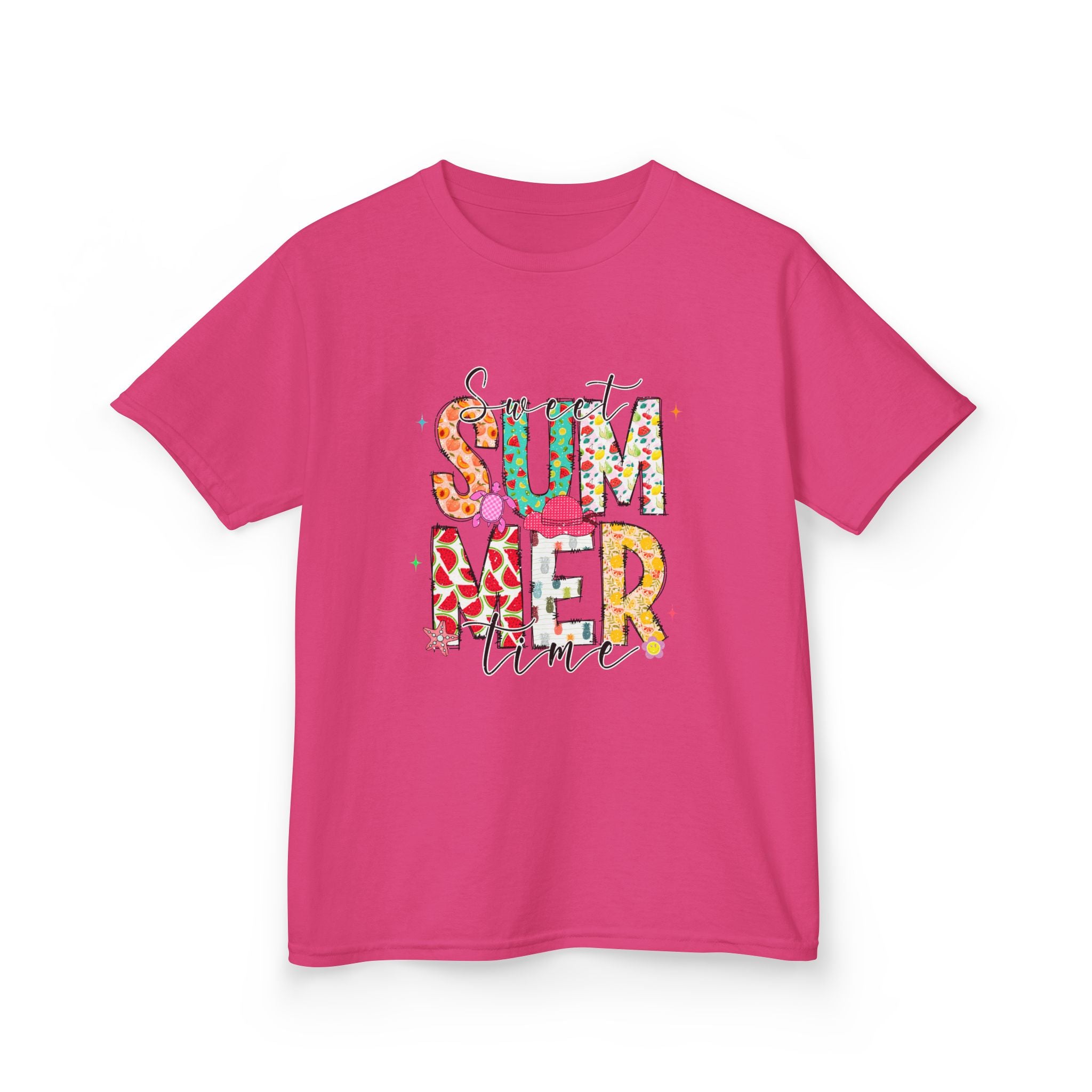 Kids Summer Vibes Tee — Colorful Floral "Summer Time" Graphic Shirt