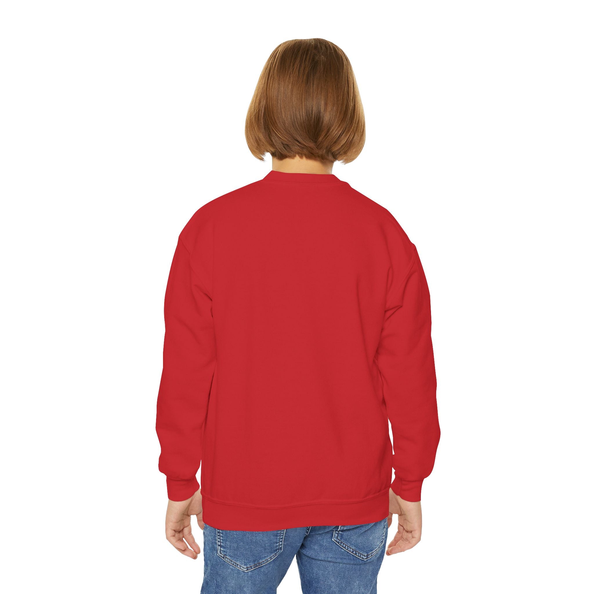 Youth Crewneck Sweatshirt – Tractor with Colorful Puzzle Pieces Kids Pullover (Autism Awareness)