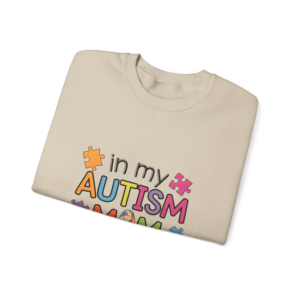 Autism Mom Crewneck Sweatshirt — "In My Autism Mom Era" Pullover with Puzzle Piece Design