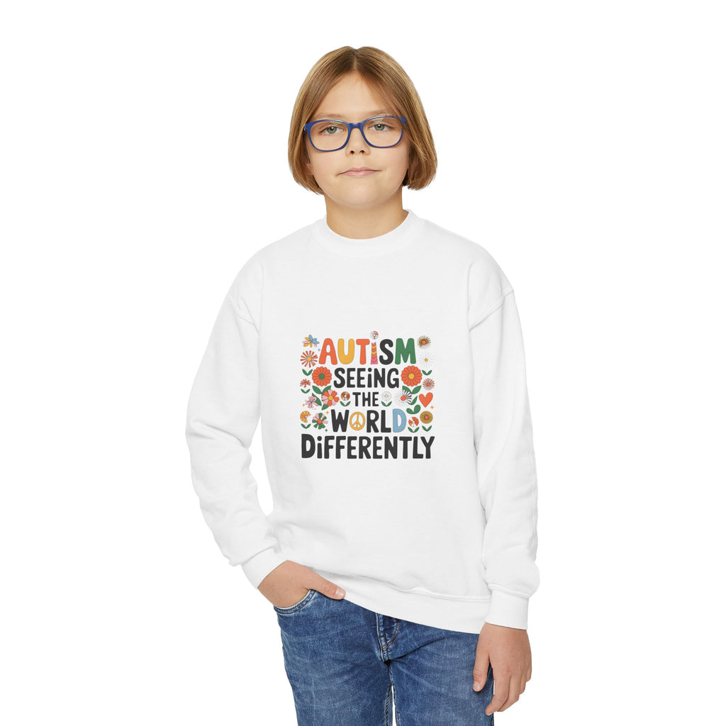 Autism Seeing the World Differently Youth Crewneck Sweatshirt