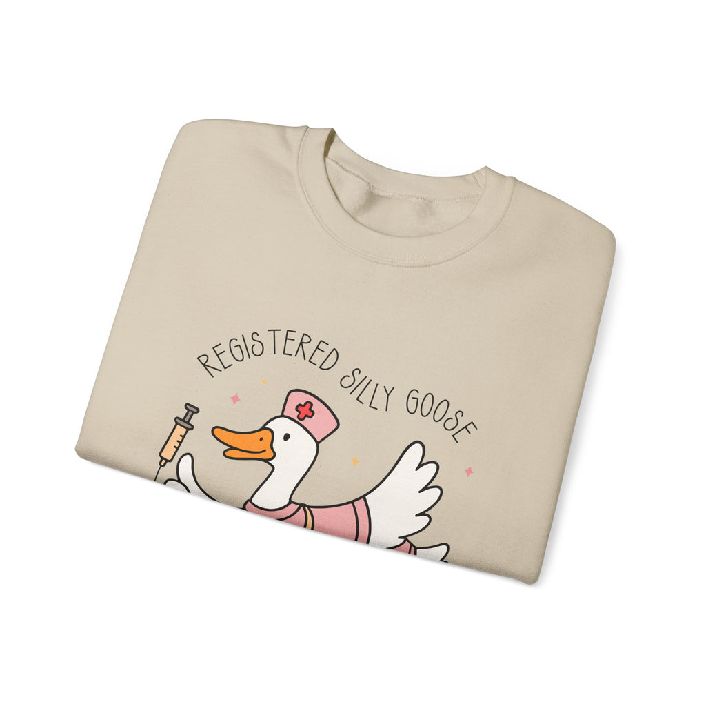 Registered Silly Goose Sweatshirt — Cute Nurse Goose Graphic Crewneck