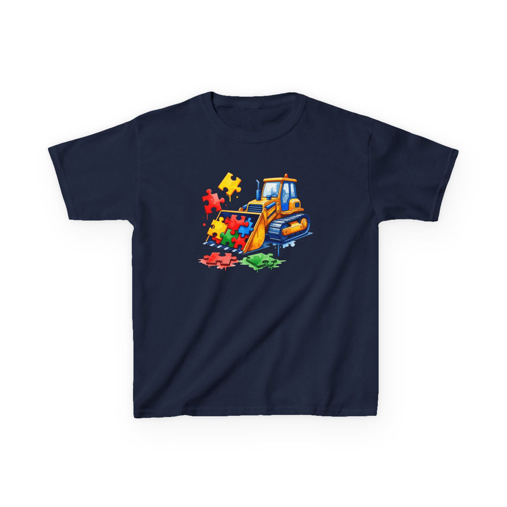 Kids Bulldozer Puzzle Tee — Construction Truck Shirt for Toddlers