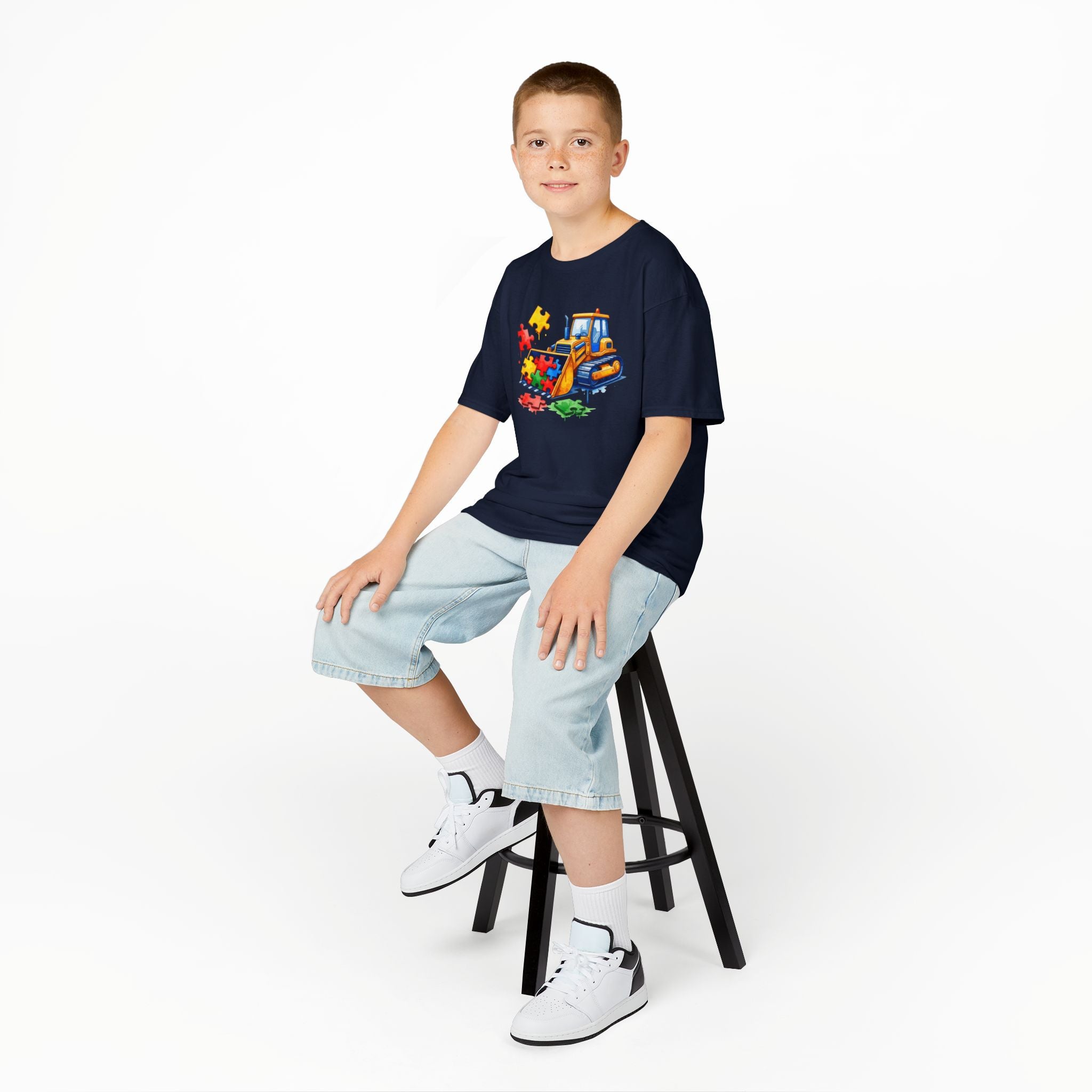 Kids Bulldozer Puzzle Tee — Construction Truck Shirt for Toddlers