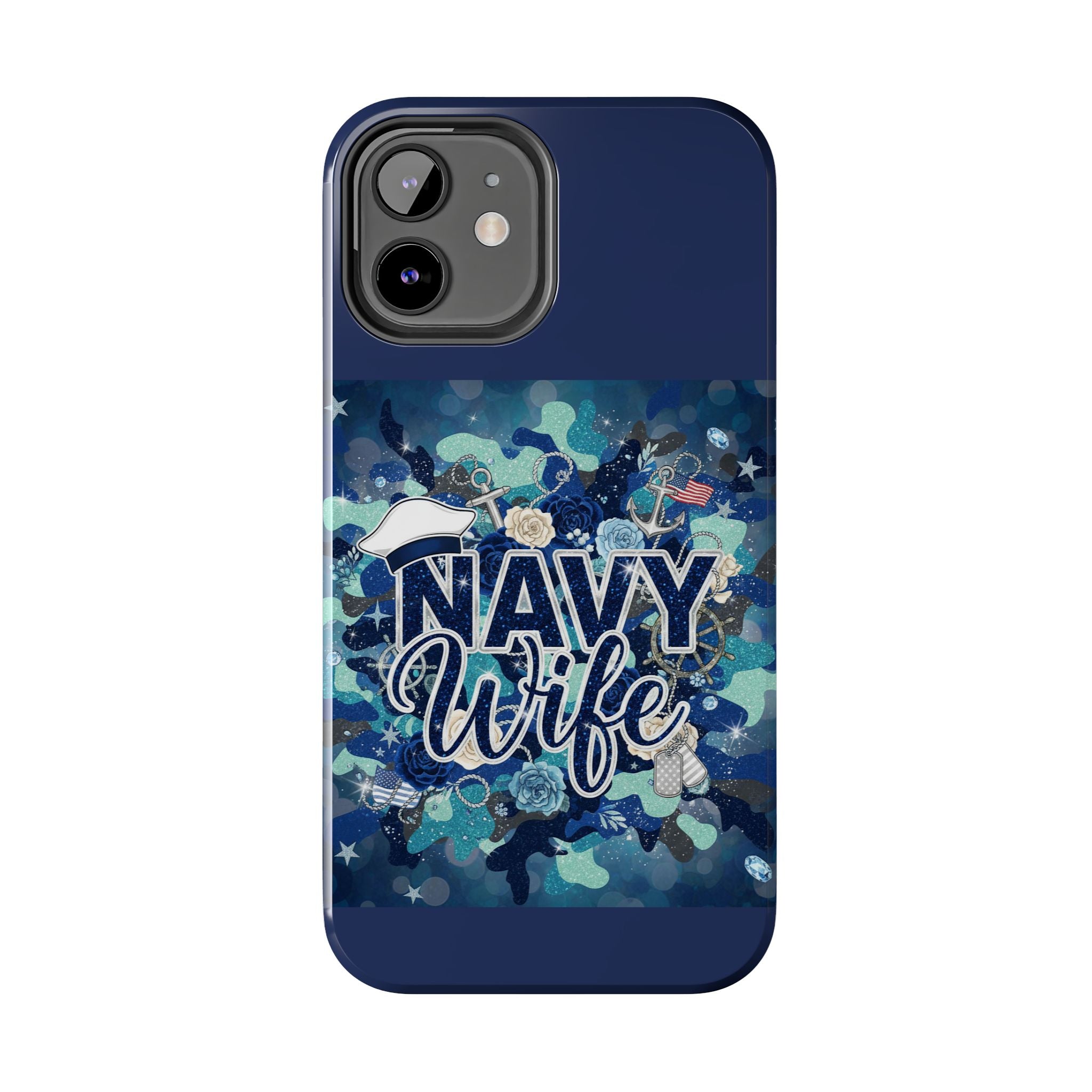 Navy Wife Tough Phone Case — Military Camouflage Protective Phone Cover, Perfect Gift for Navy Spouses