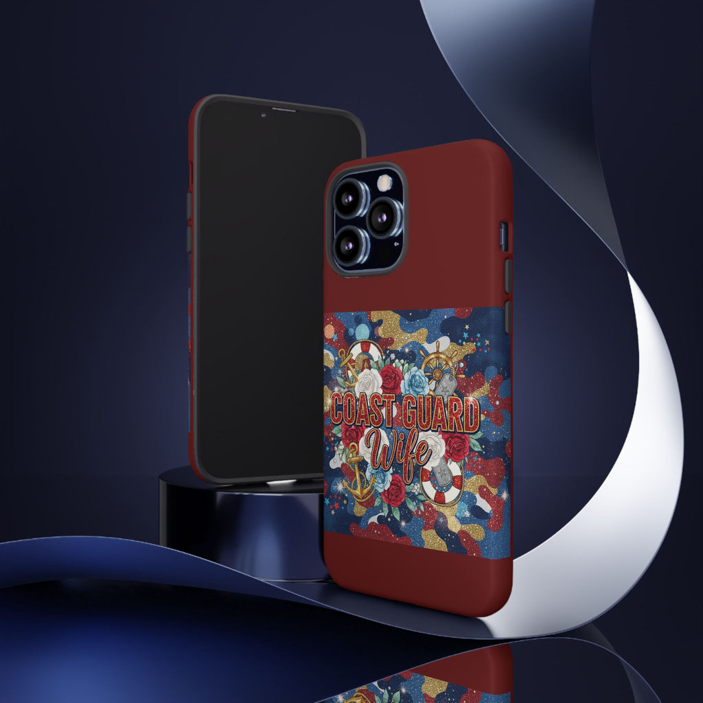 Coast Guard Wife Tough Phone Case — Patriotic Anchor & Lifebuoy Design