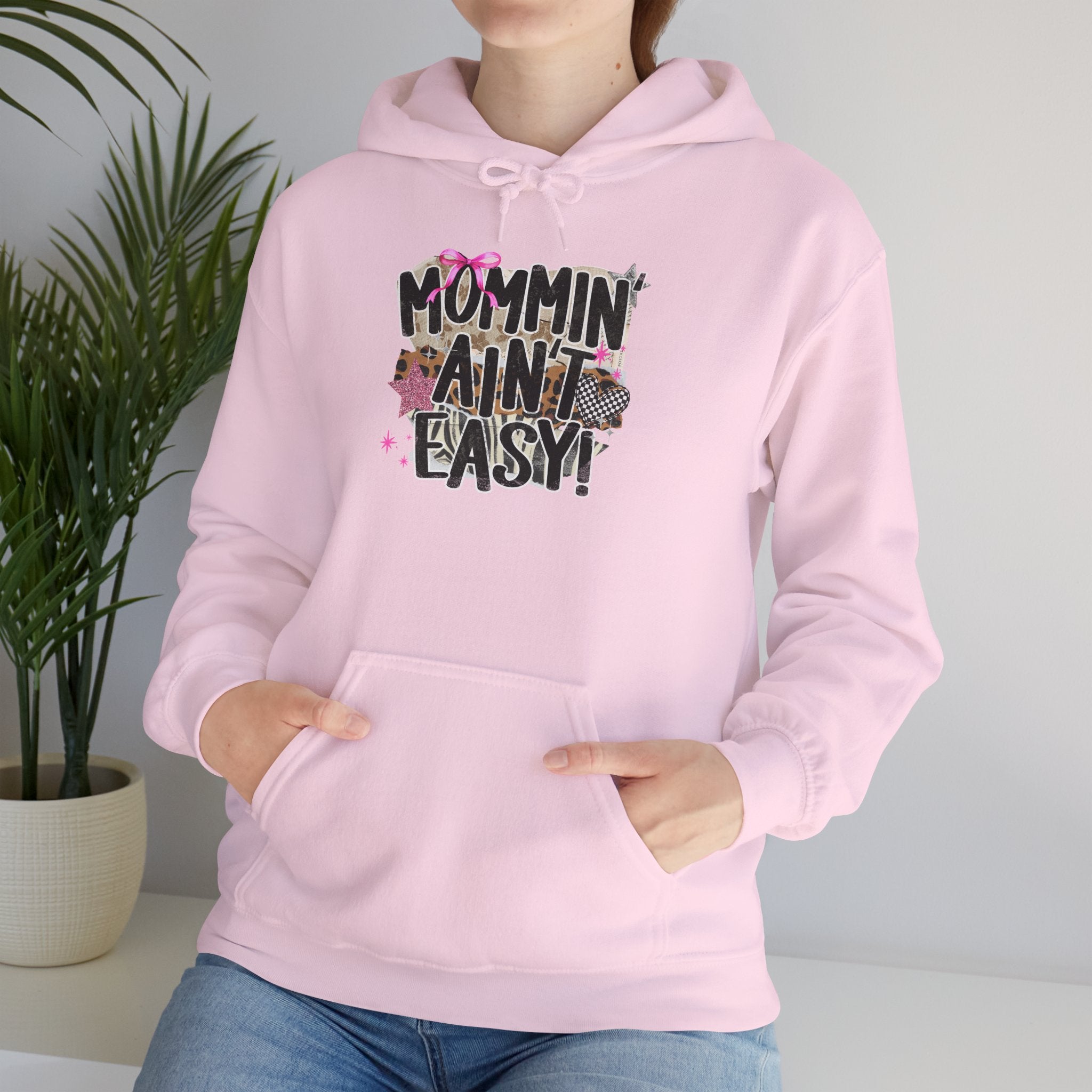Mommin' Ain't Easy Hoodie — Funny Floral Mom Hooded Sweatshirt