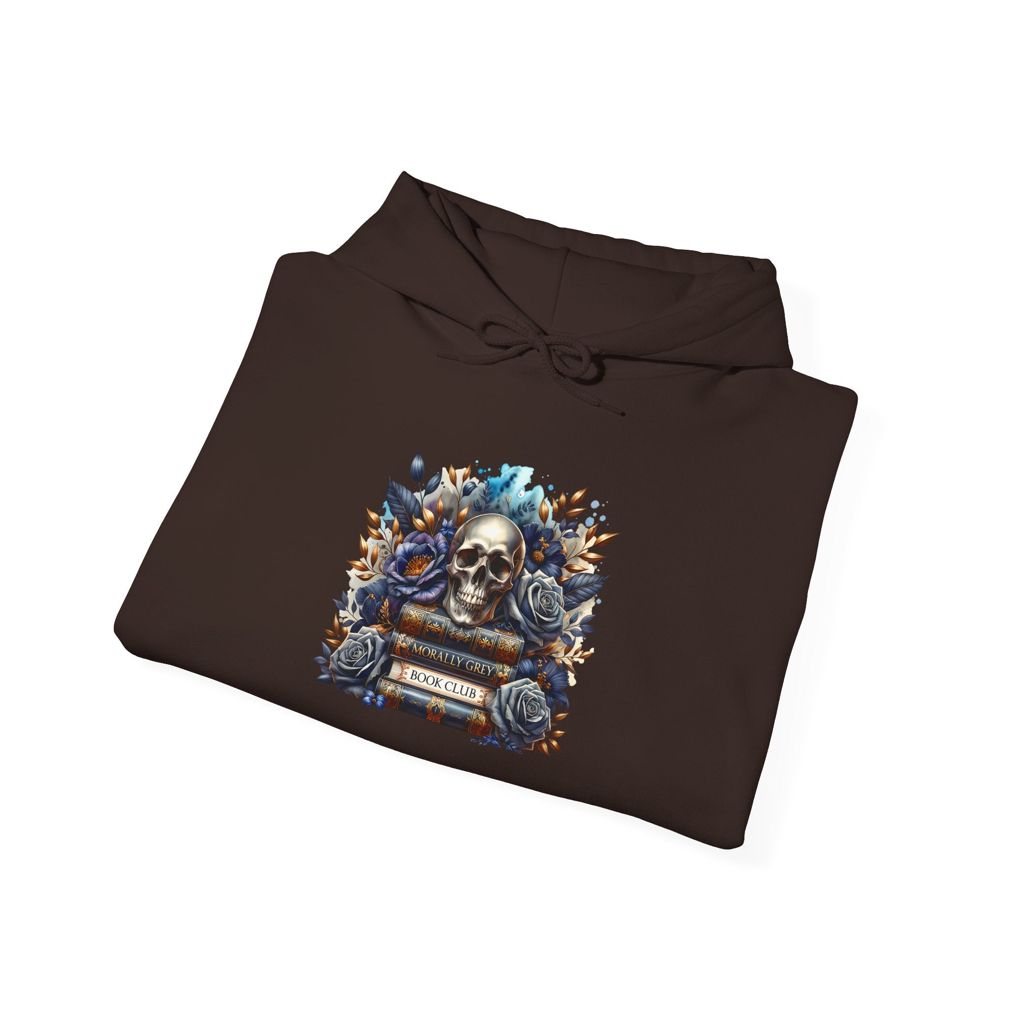 Skull & Roses Hoodie — Gothic Floral Skull Graphic Sweatshirt