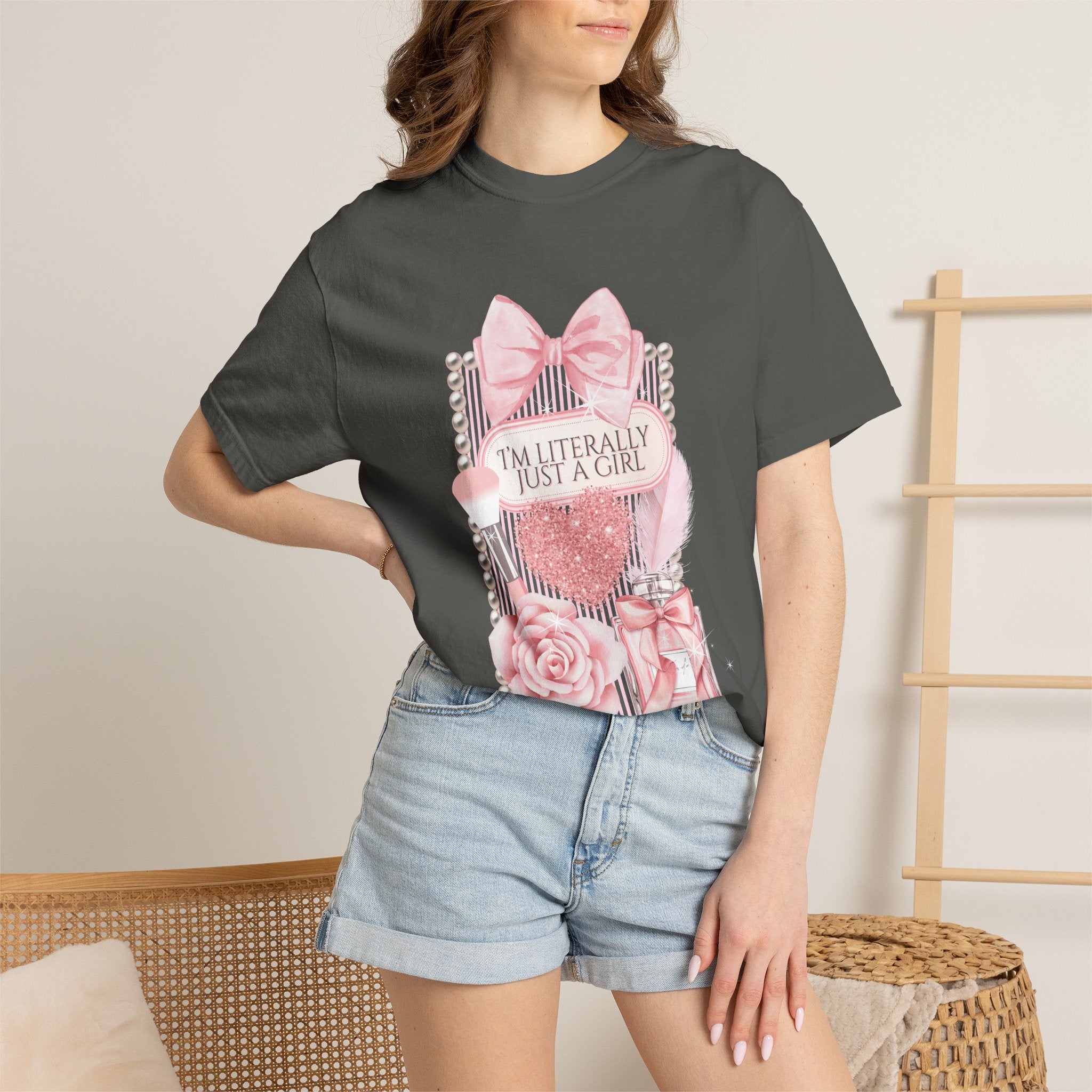 I'm Literally Just a Girl Pink Graphic T-Shirt