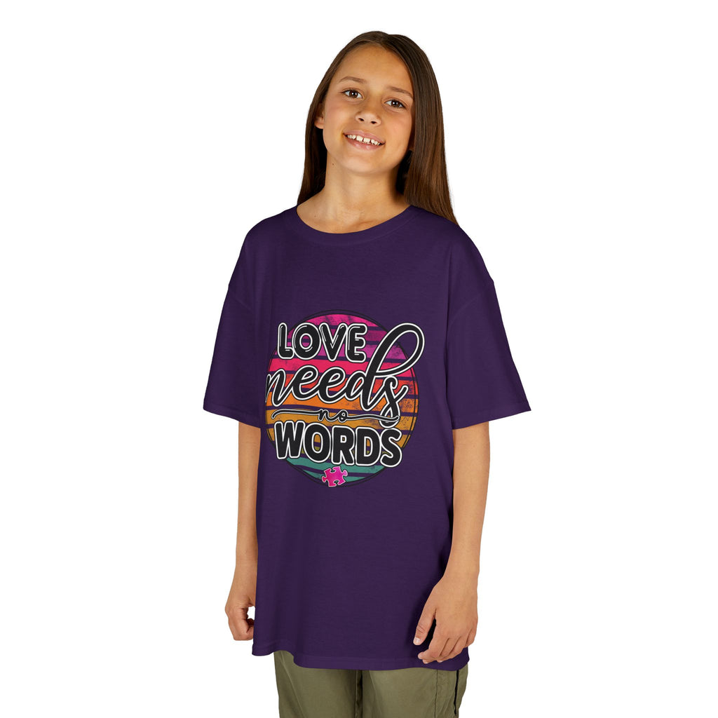 Kids Tee - "Love Needs Words" Colorful Circle Graphic