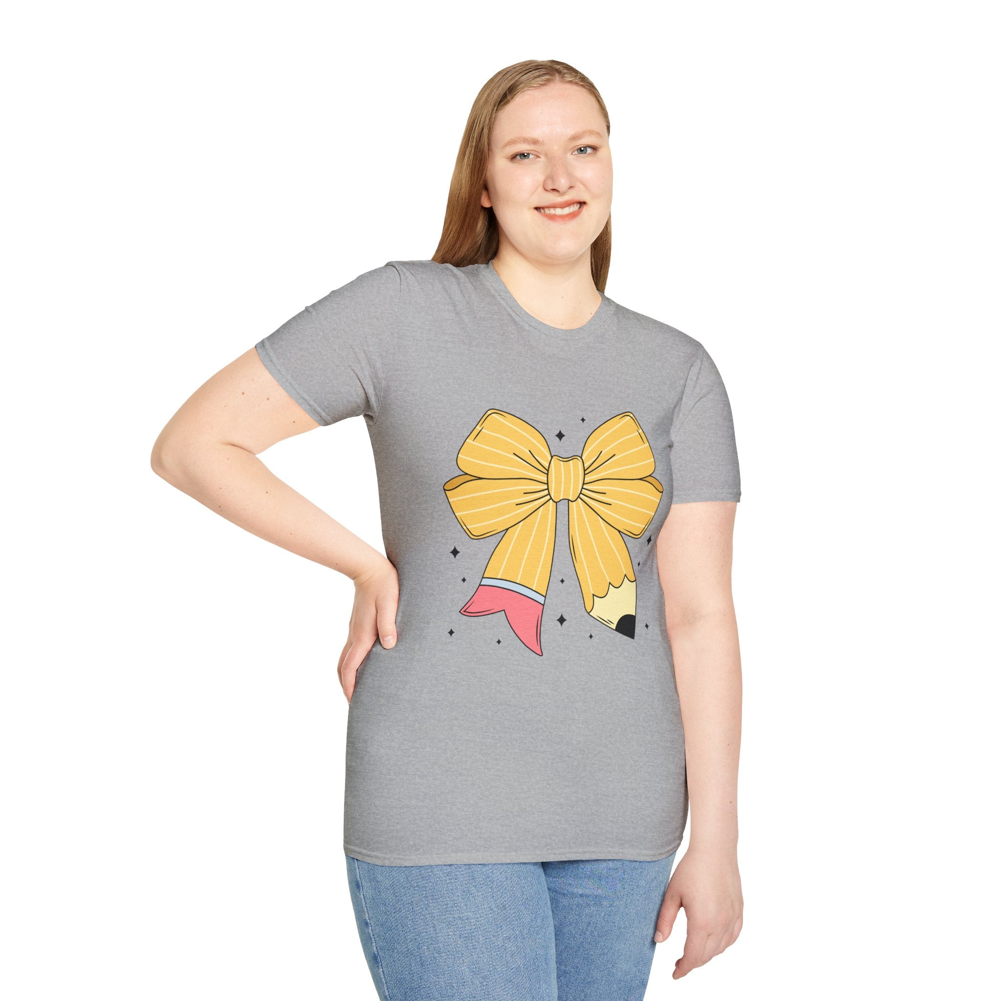 Pencil Bow T-Shirt — Cute School Teacher Gift Tee