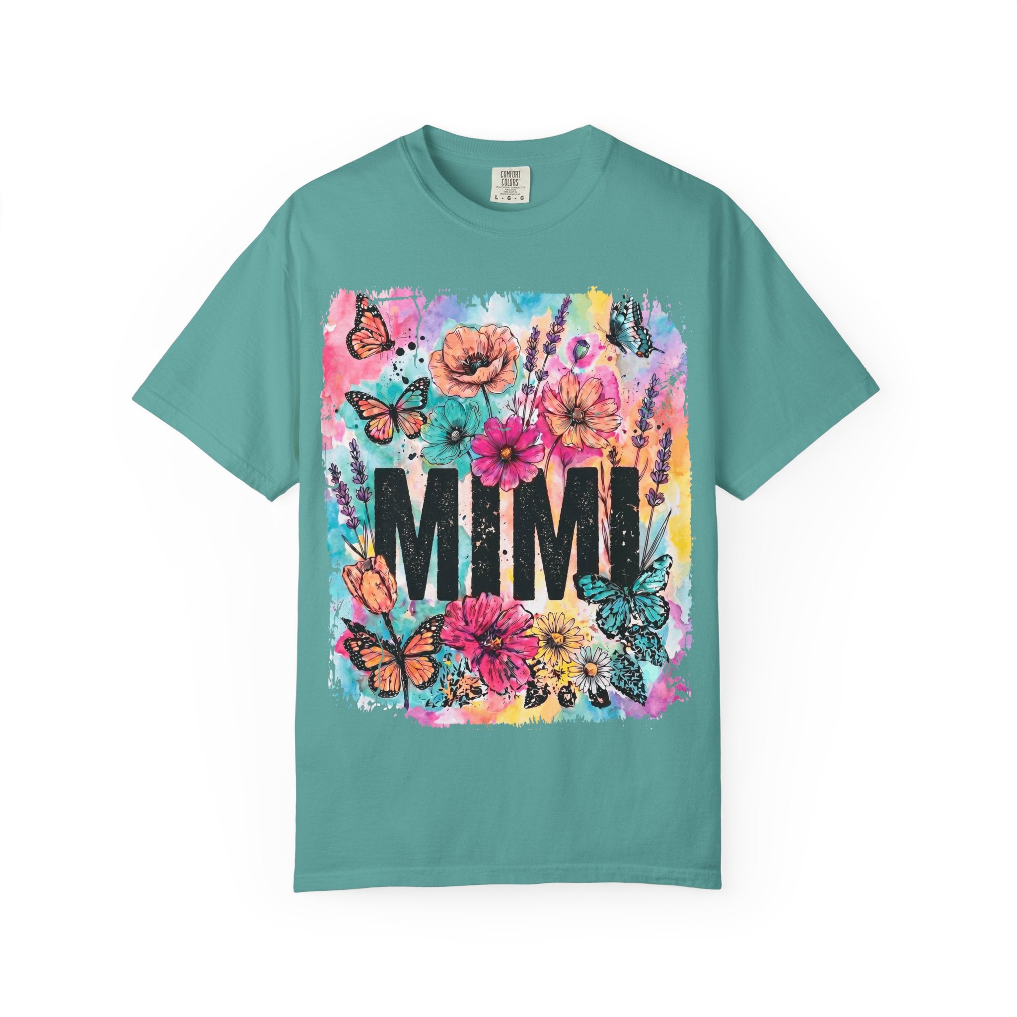 MIMI Floral Butterflies T-Shirt — Colorful Watercolor Garden Tee
