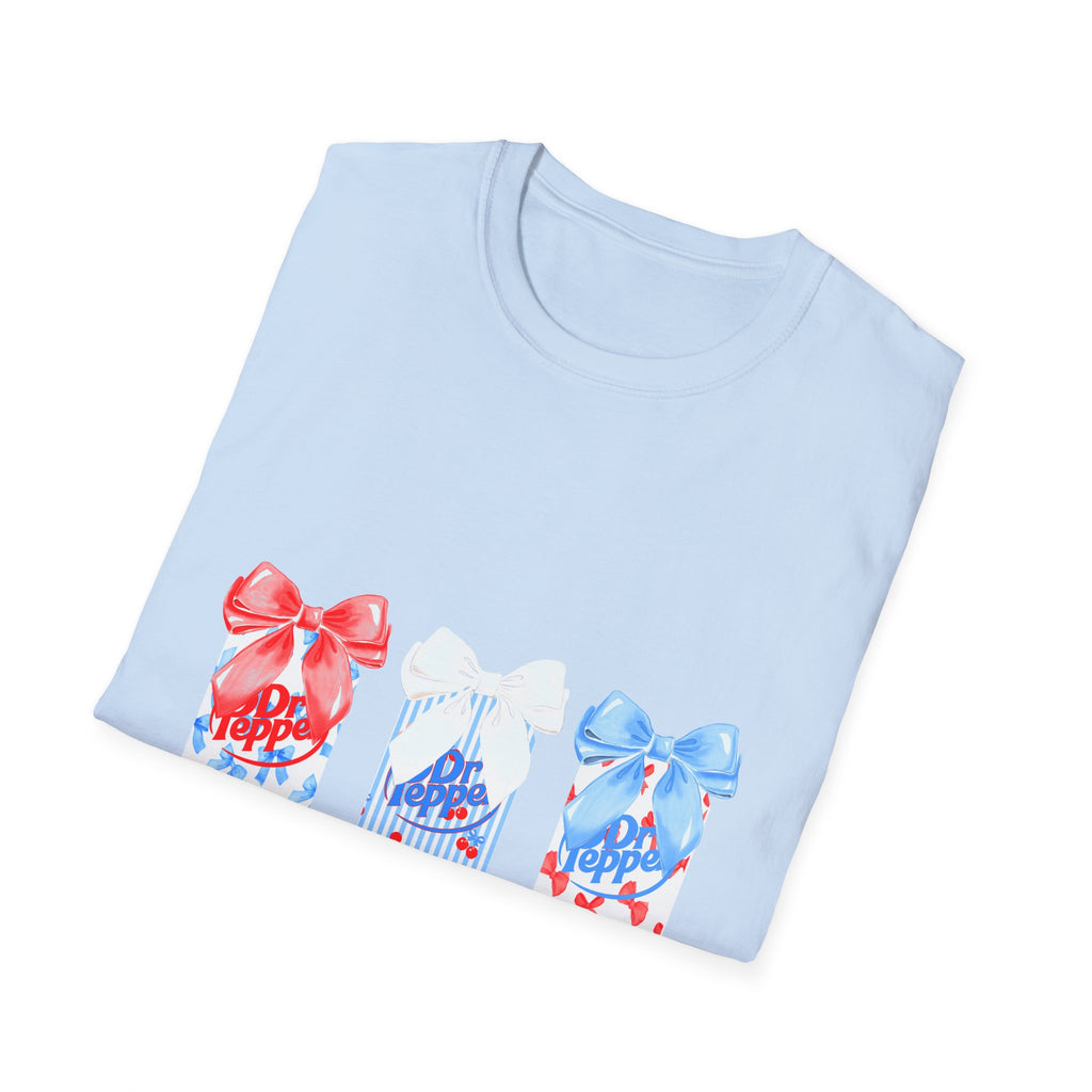 Patriotic Candy Jar T-Shirt — Red White Blue Ribbon 4th of July Tee