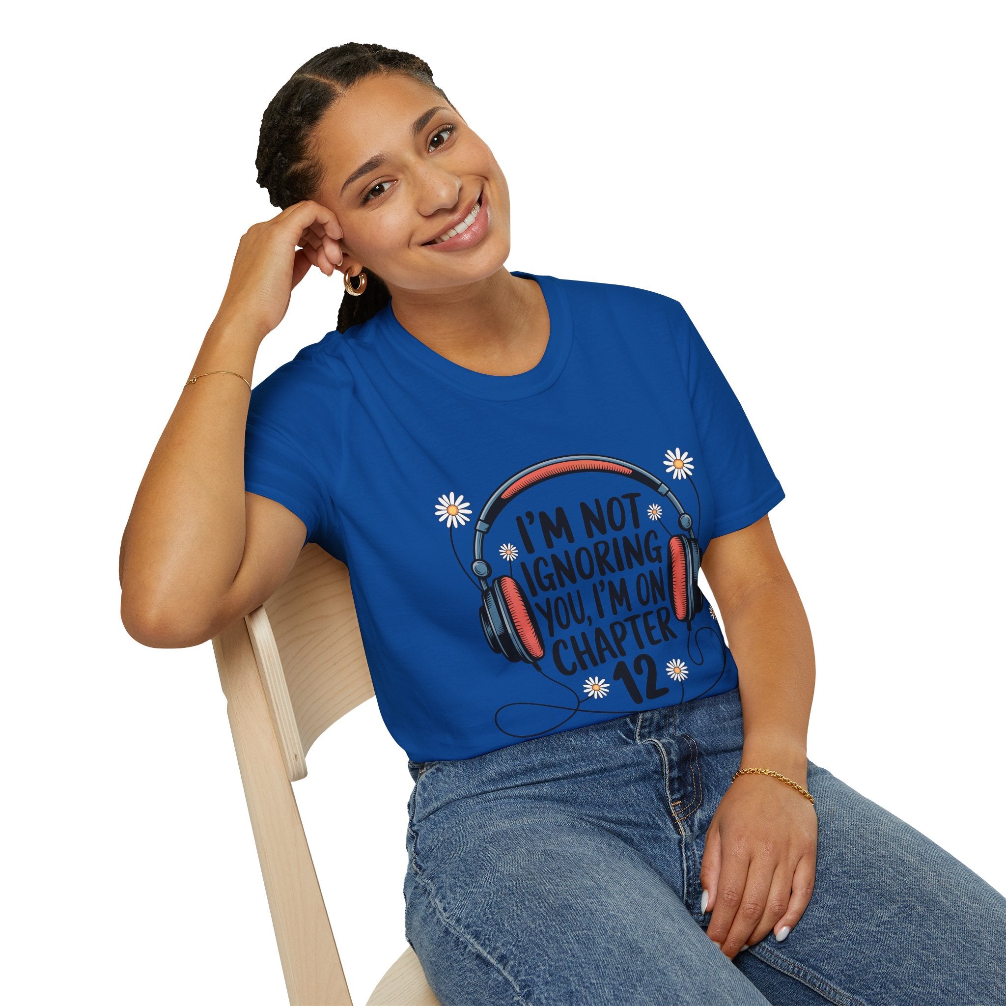 Book Lover T‑Shirt — "I’m Not Ignoring You, I’m on Chapter 12" Headphones Design