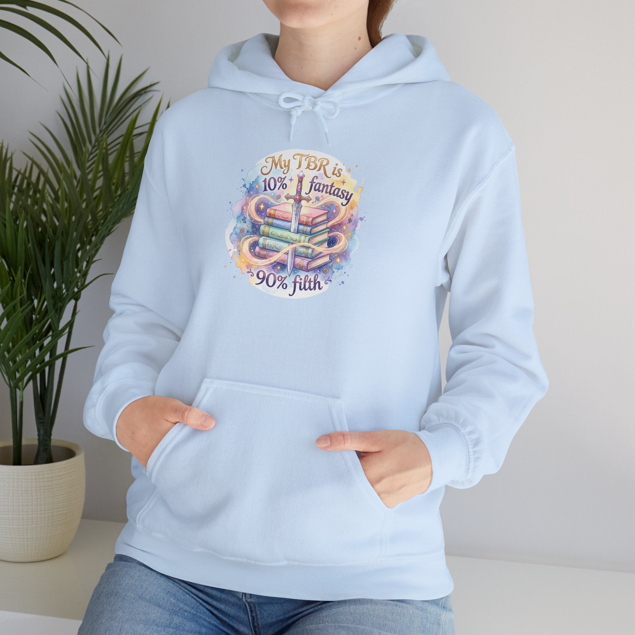 Hoodie — "My Tho is 40% Fantasy, 90% Fish" Colorful Nautical Graphic Hoodie