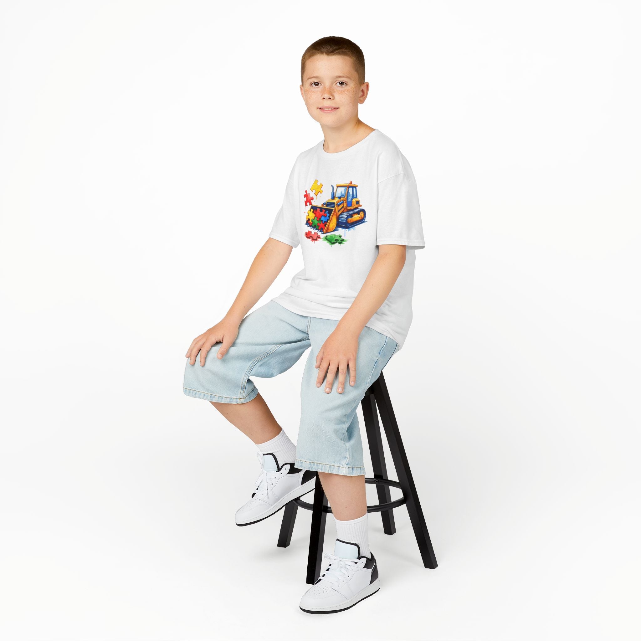 Kids Bulldozer Puzzle Tee — Construction Truck Shirt for Toddlers