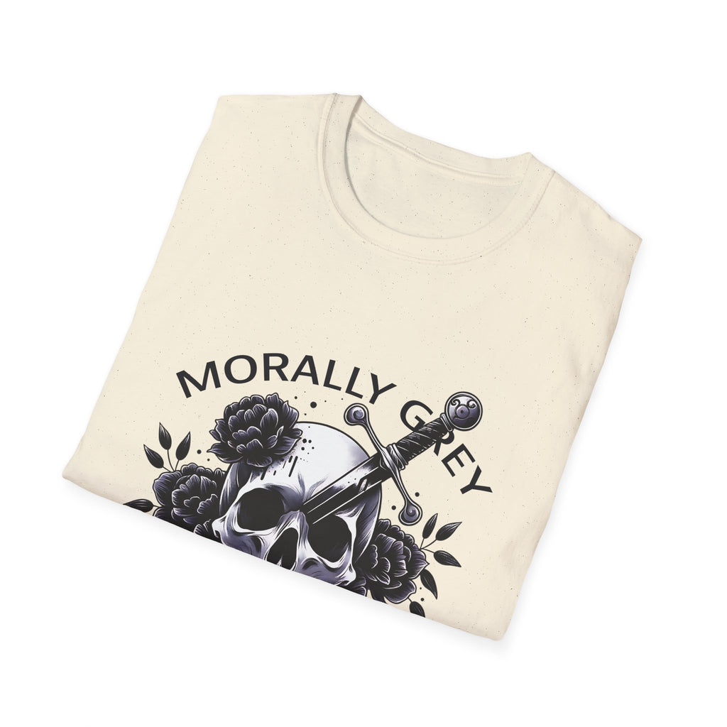 Morally Grey Book Club T-Shirt — Skull, Dagger & Roses Literary Tee