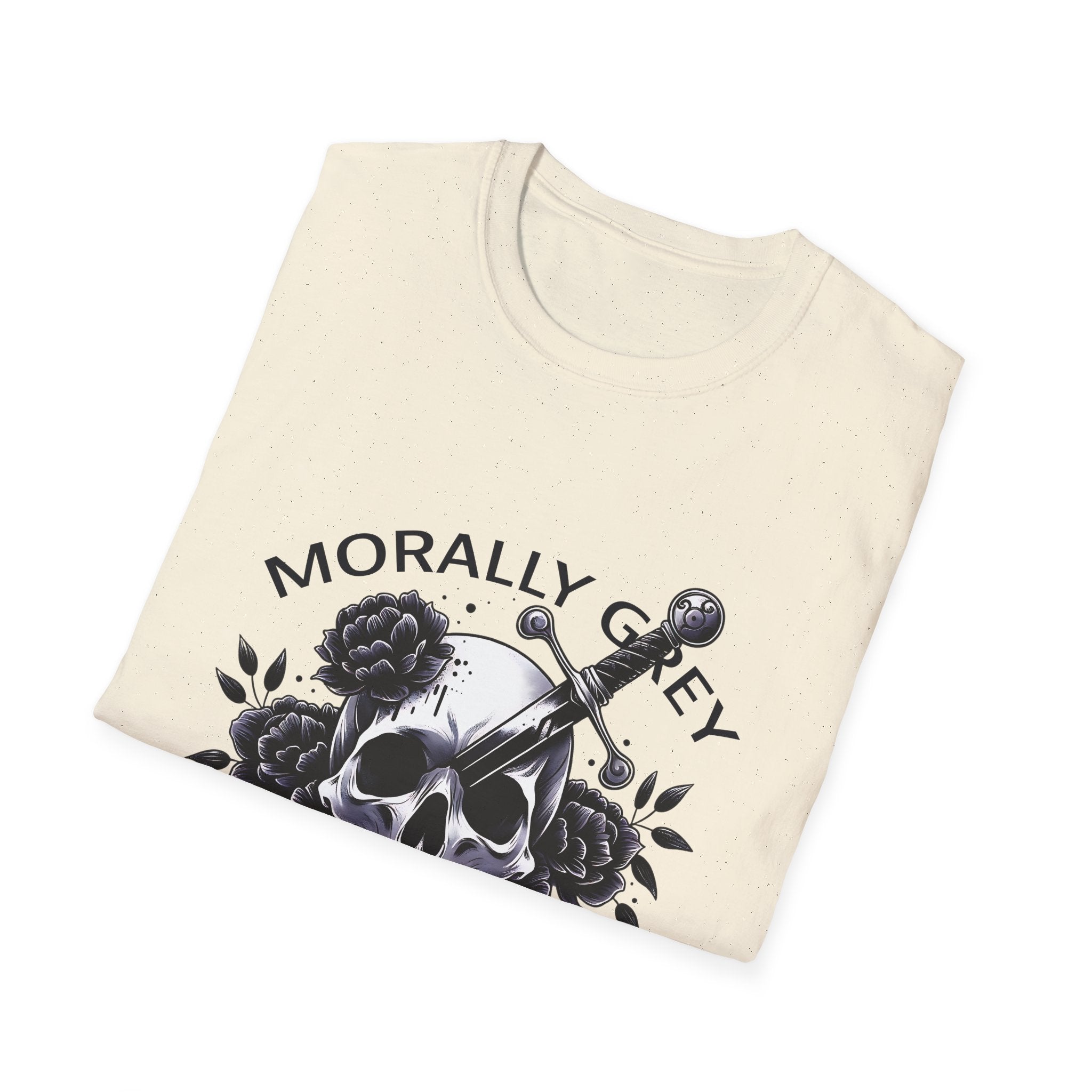Morally Grey Book Club T-Shirt — Skull, Dagger & Roses Literary Tee