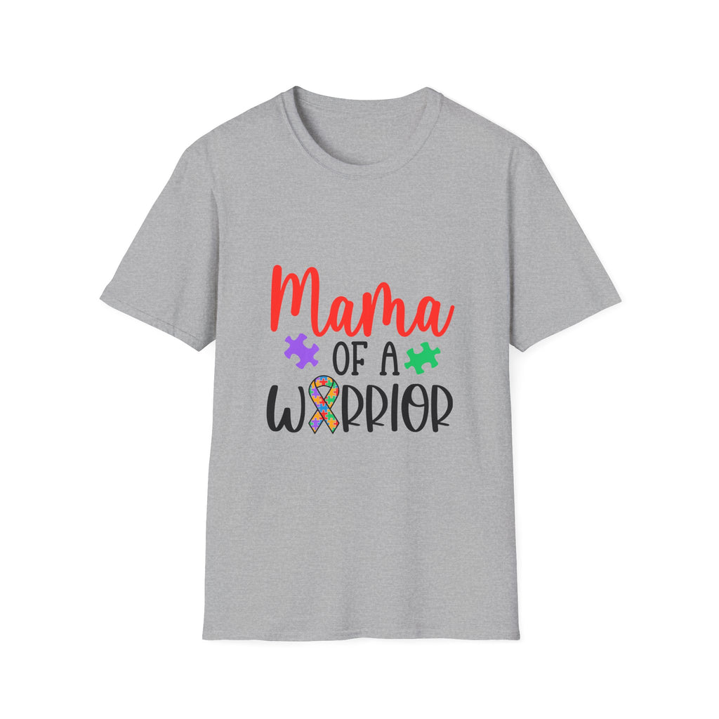 Mama of a Warrior Autism Puzzle Ribbon T-Shirt