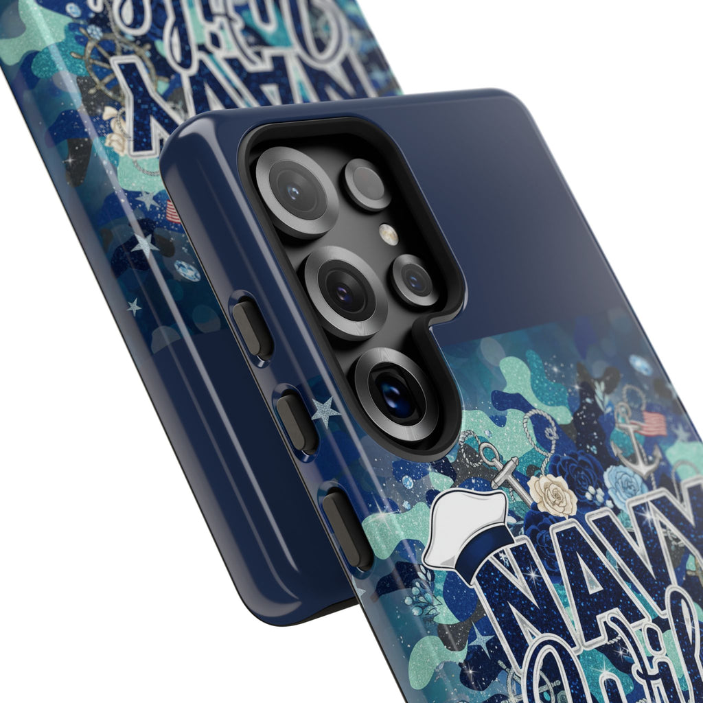 Navy Wife Tough Phone Case — Camouflage Military Tribute Protective Cover