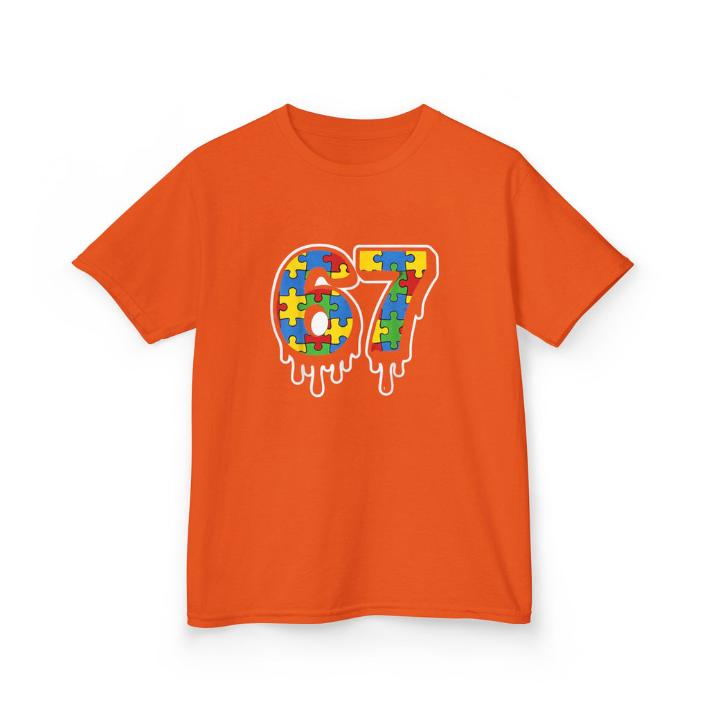 Kids Puzzle Number 67 T-Shirt — Colorful Autism Awareness Tee