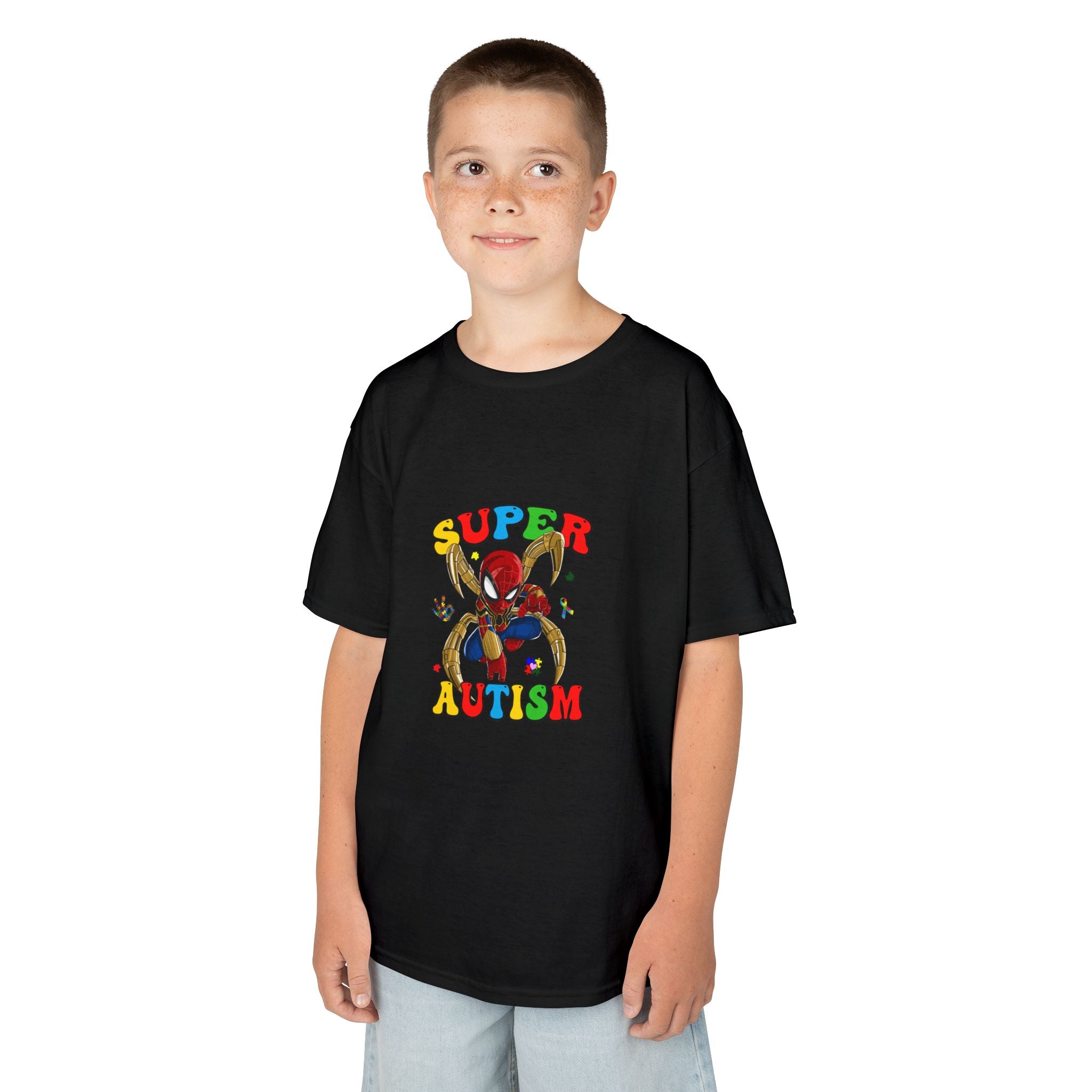 Kids T-Shirt — "Super Autism" Colorful Puzzle Bunny Tee