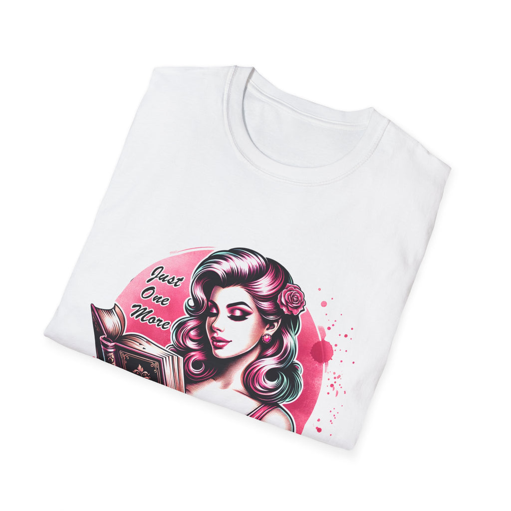Chapter Reading Tee — Retro Pinup Woman 'Just One More Chapter' Book Lover T-Shirt