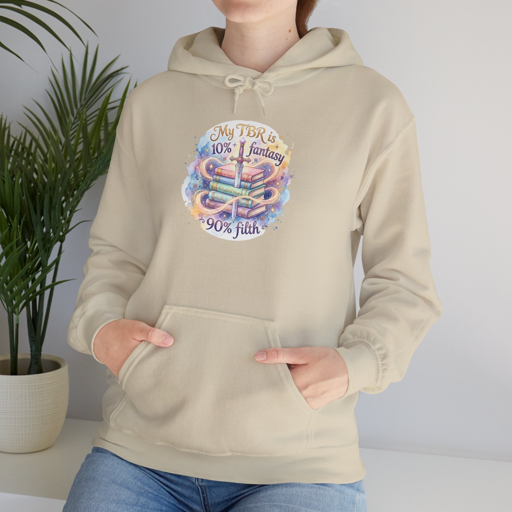 Hoodie — "My Tho is 40% Fantasy, 90% Fish" Colorful Nautical Graphic Hoodie