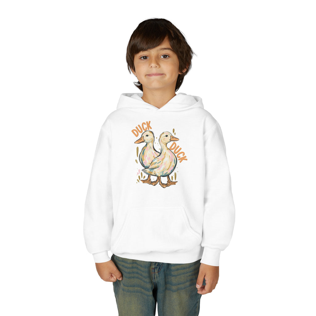 Youth Hoodie — Cute 'Duck Duck Goose' Watercolor Ducks Pullover