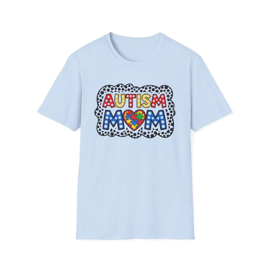 Autism Mom T-Shirt — Colorful Puzzle Heart Support Tee