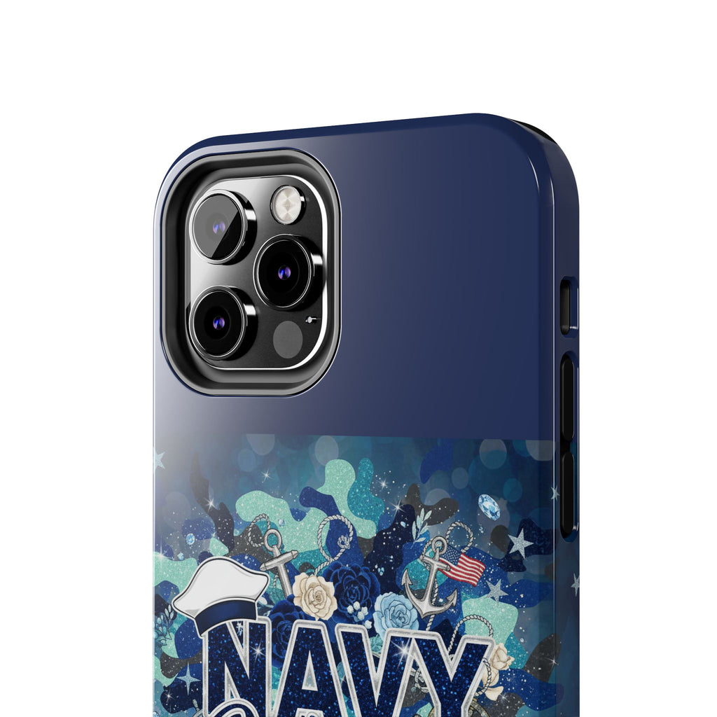 Navy Wife Tough Phone Case — Military Camouflage Protective Phone Cover, Perfect Gift for Navy Spouses