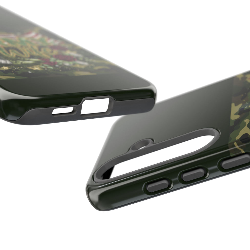 Army Wife Tough Phone Case — Camo Flag Design with Roses