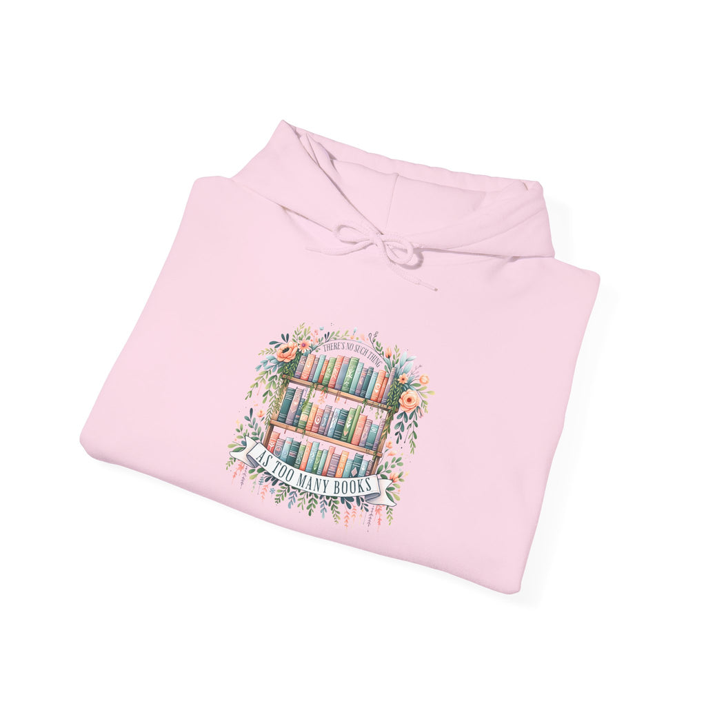 Reading Nook Hoodie — Cozy Bookshelf Floral Graphic Sweatshirt