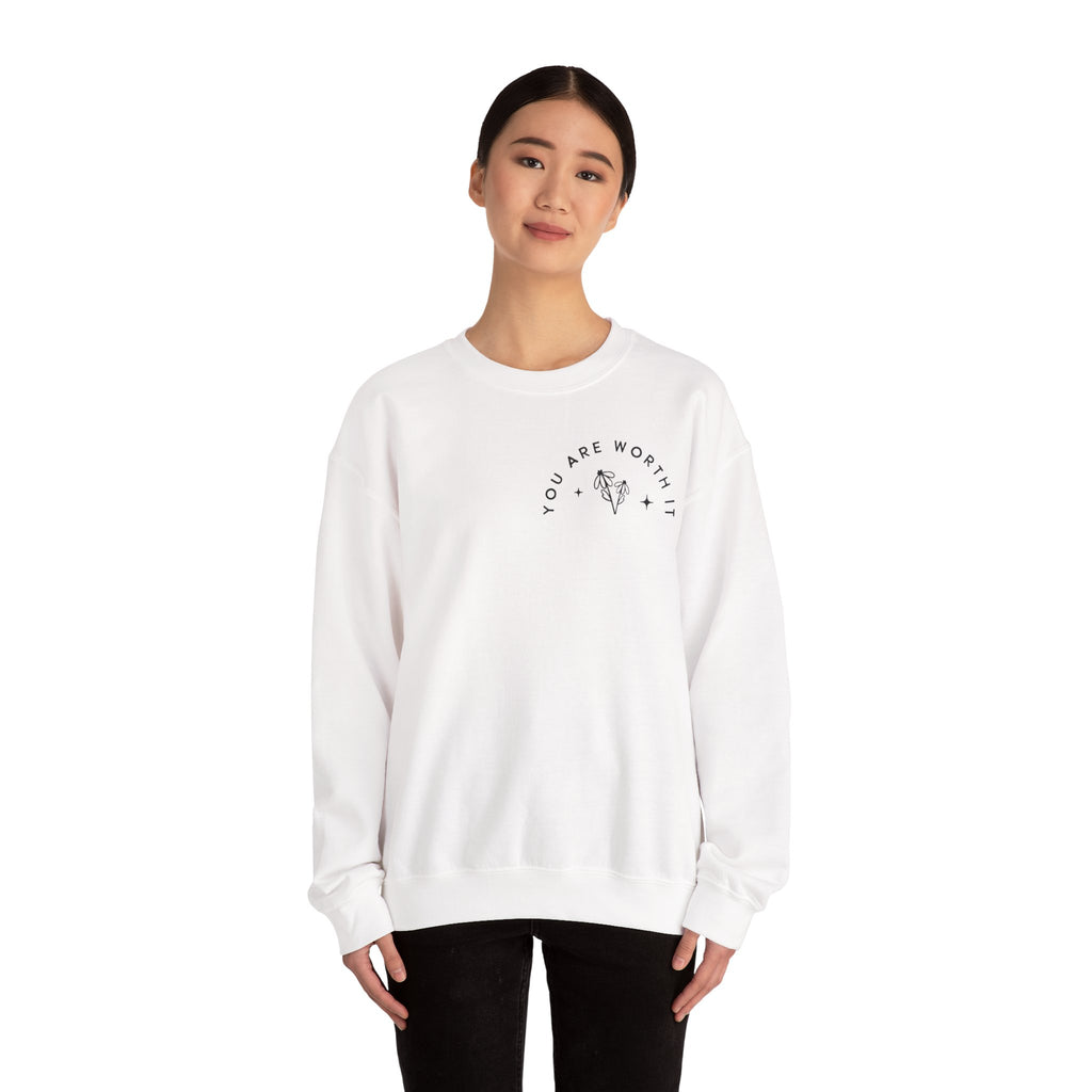 You Are Worth It Sweatshirt — Floral Motivational Crewneck