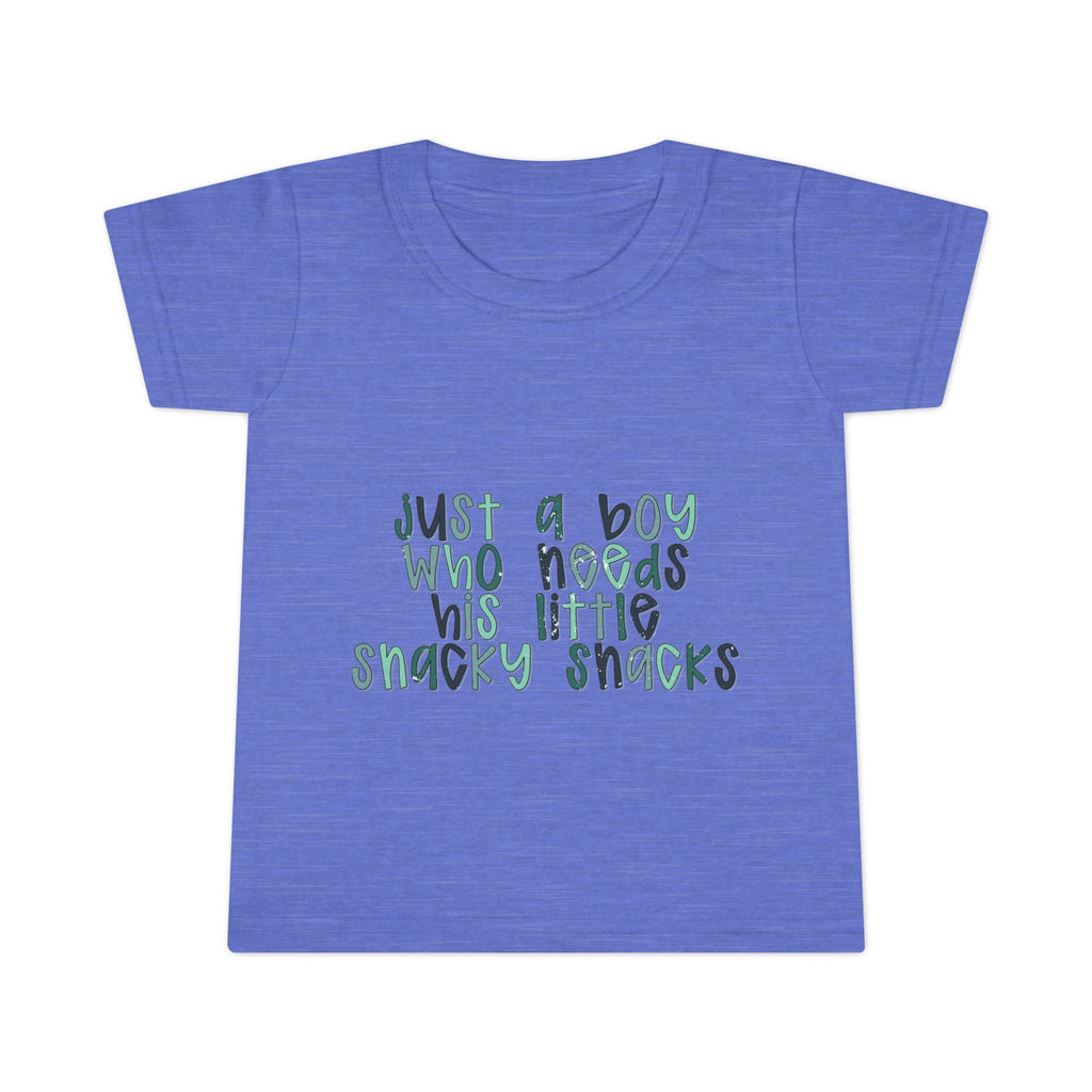 Toddler T-Shirt: "Just a Boy Who Needs His Little Snacky Snacks" Cute Baby Boy Graphic Tee