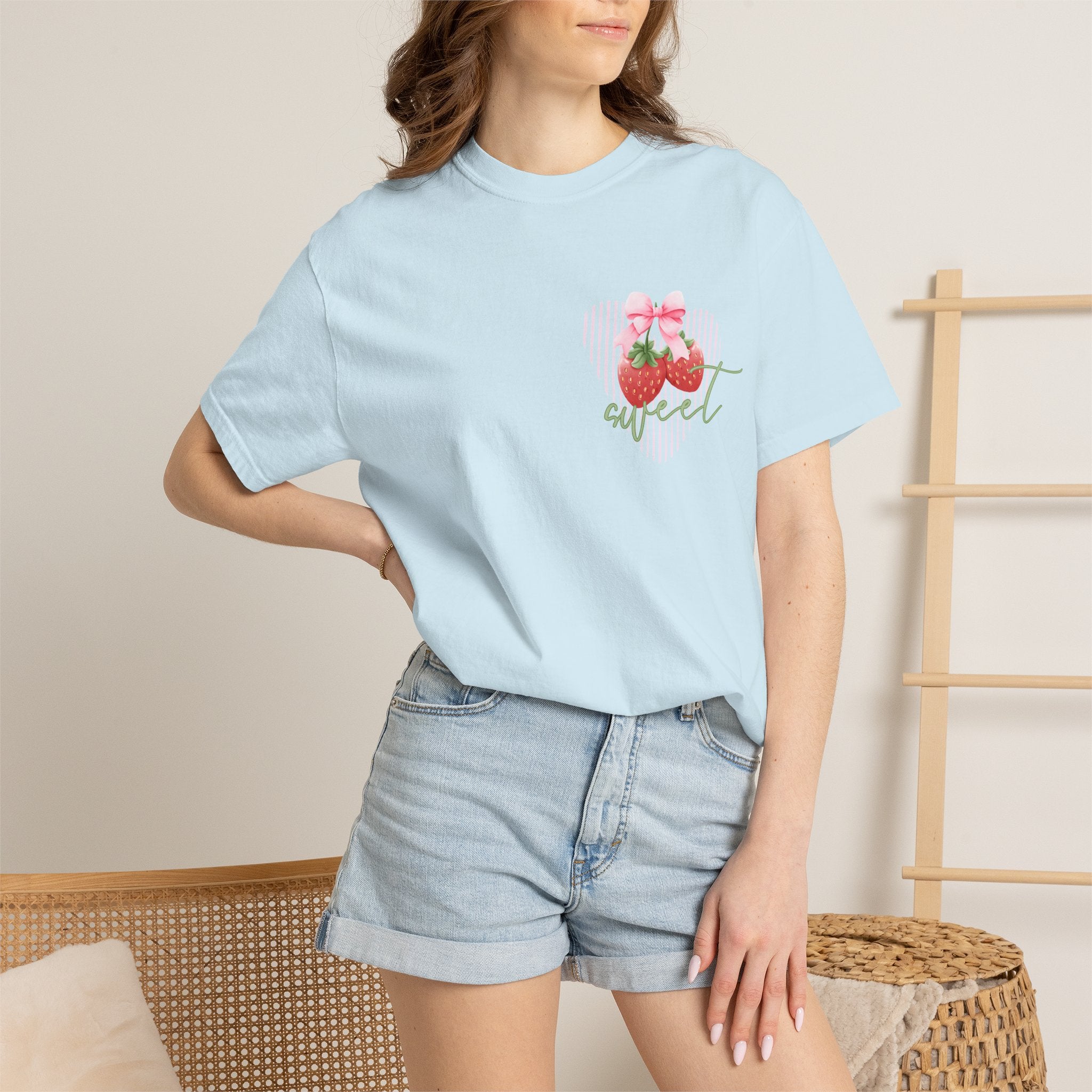 Summer Fruit T-Shirt — "Sweet Summer" Strawberry & Lemon Graphic Tee