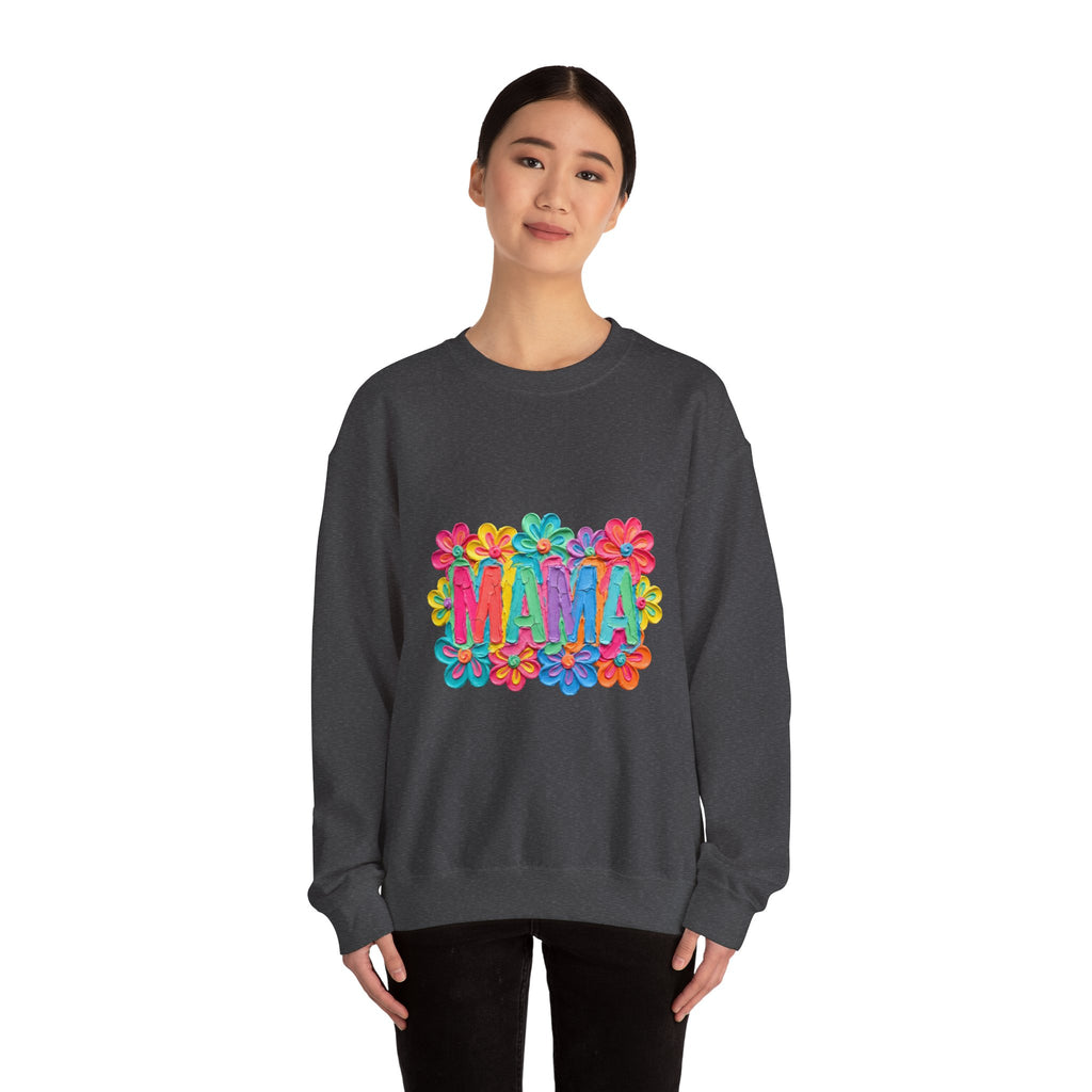 Mama Floral Crewneck Sweatshirt — Colorful Flower Mom Shirt for Mother’s Day