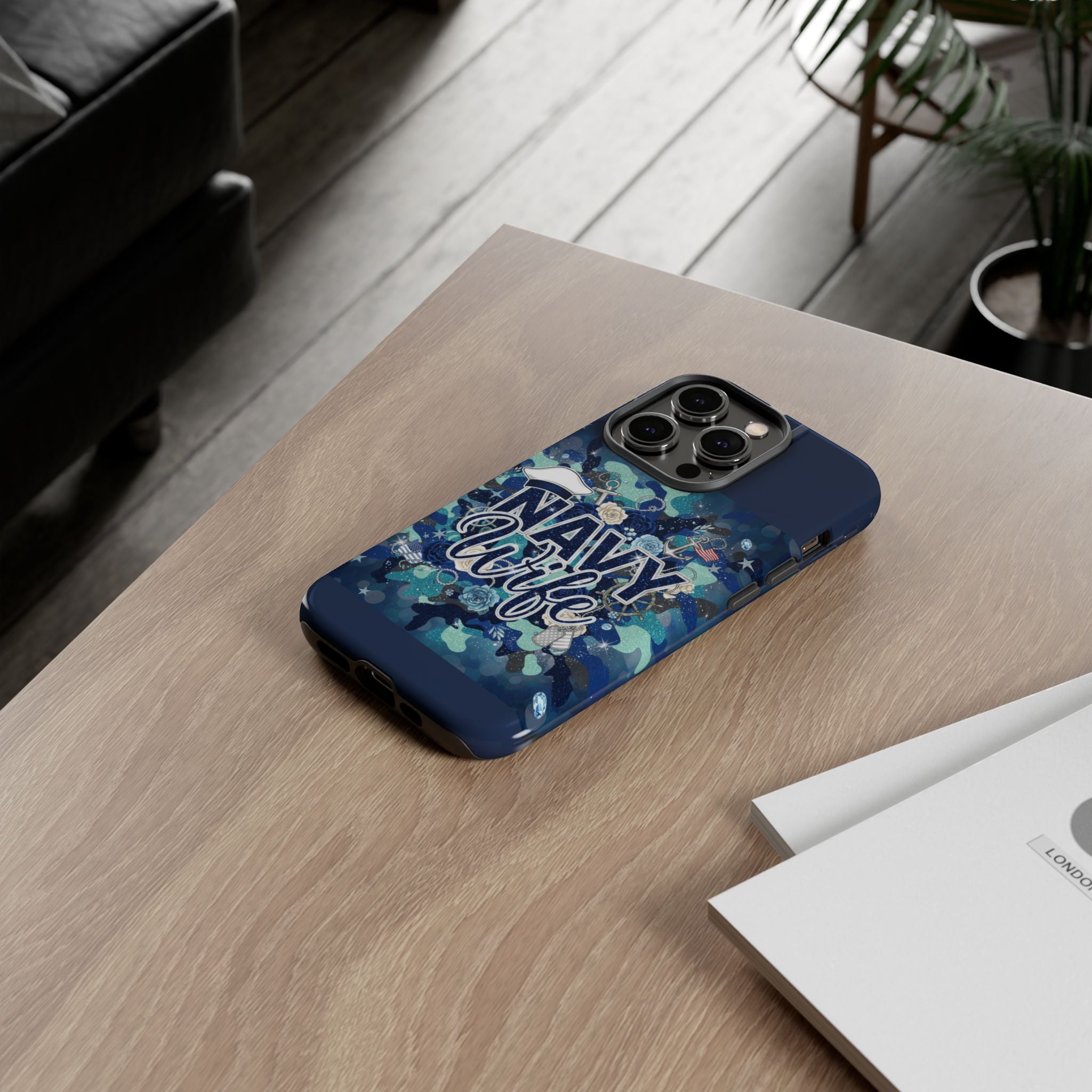 Navy Wife Tough Phone Case — Camouflage Military Tribute Protective Cover