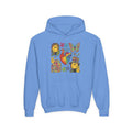 Youth Hoodie — Colorful Retro Smiley & Puzzle Heart Graphic