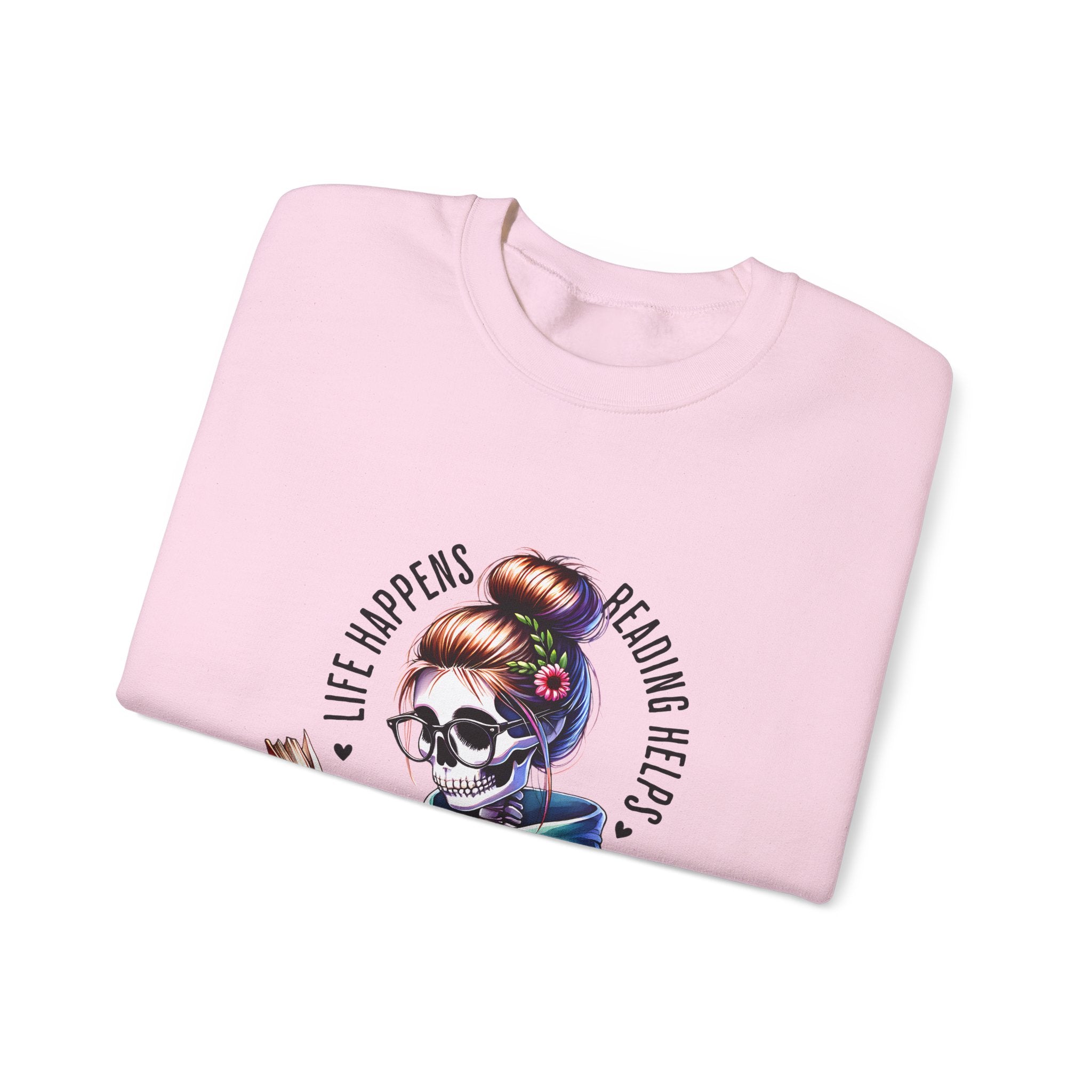 Reading Heals Sweatshirt — Skull Booklover Crewneck
