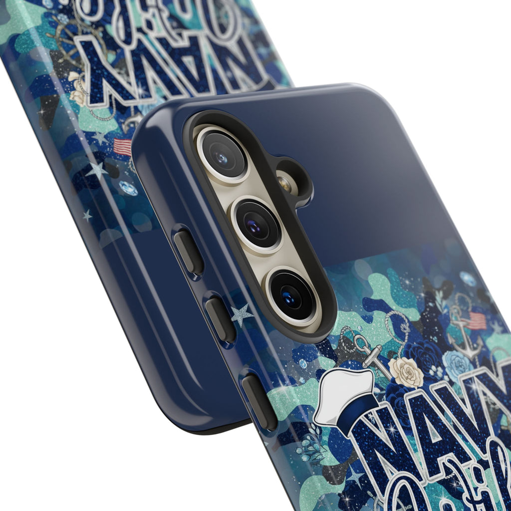 Navy Wife Tough Phone Case — Camouflage Military Tribute Protective Cover